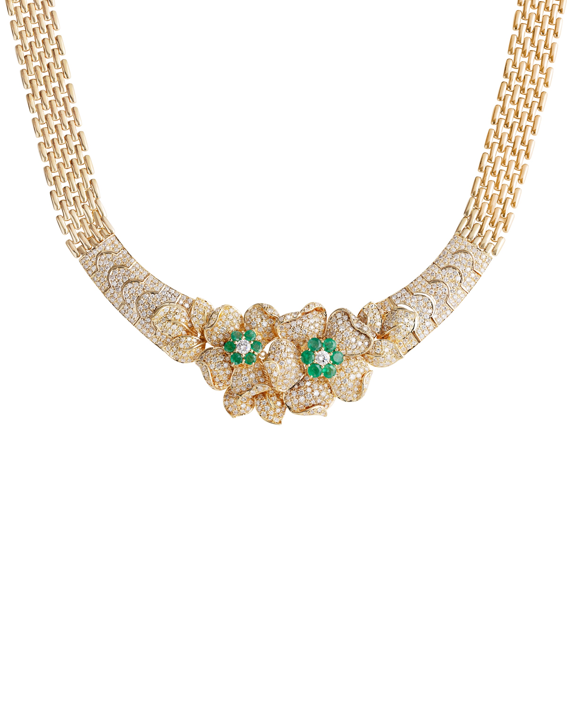 Le Collier de Fleurs with Emeralds