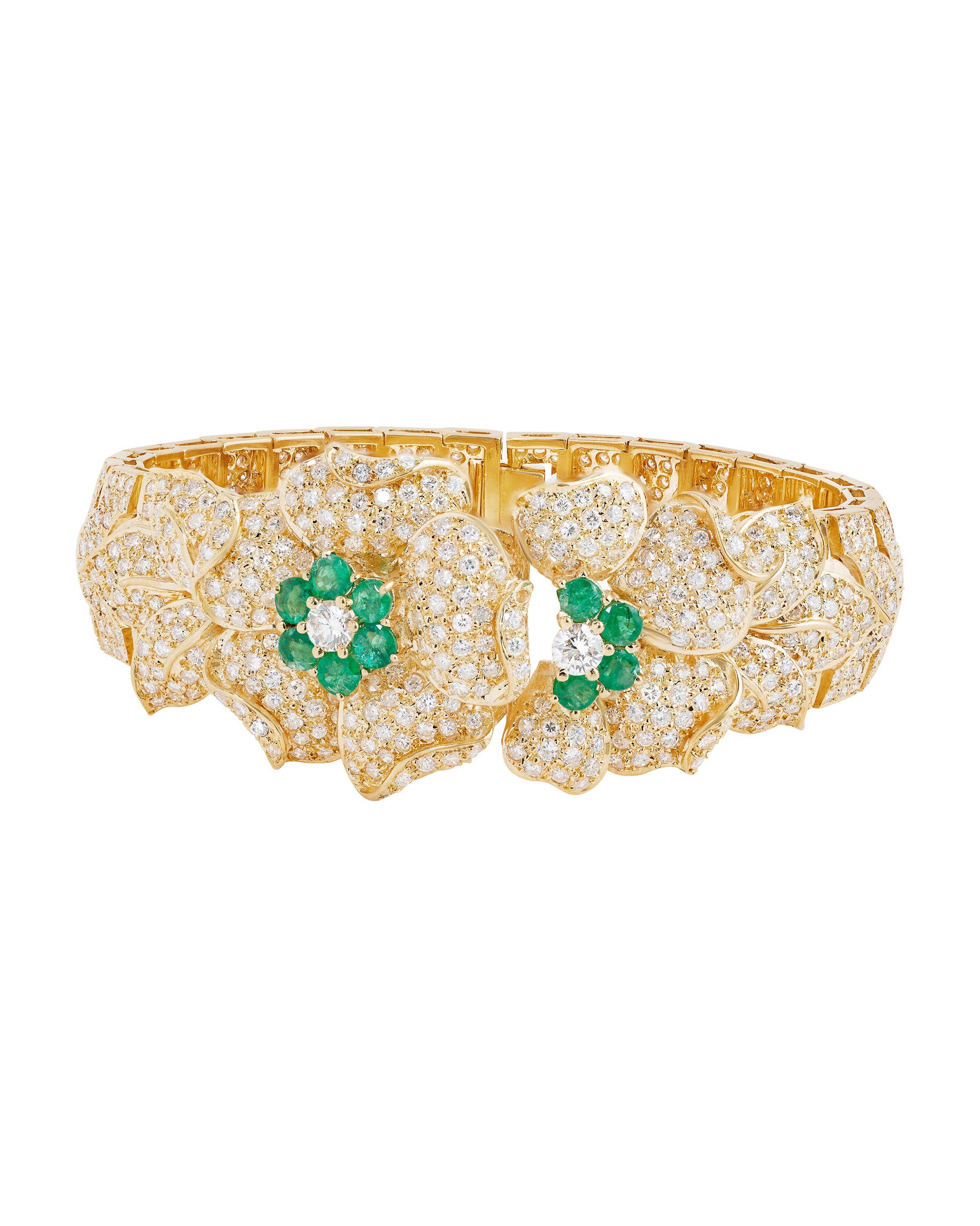 Le Bracelet de Fleurs with Emeralds