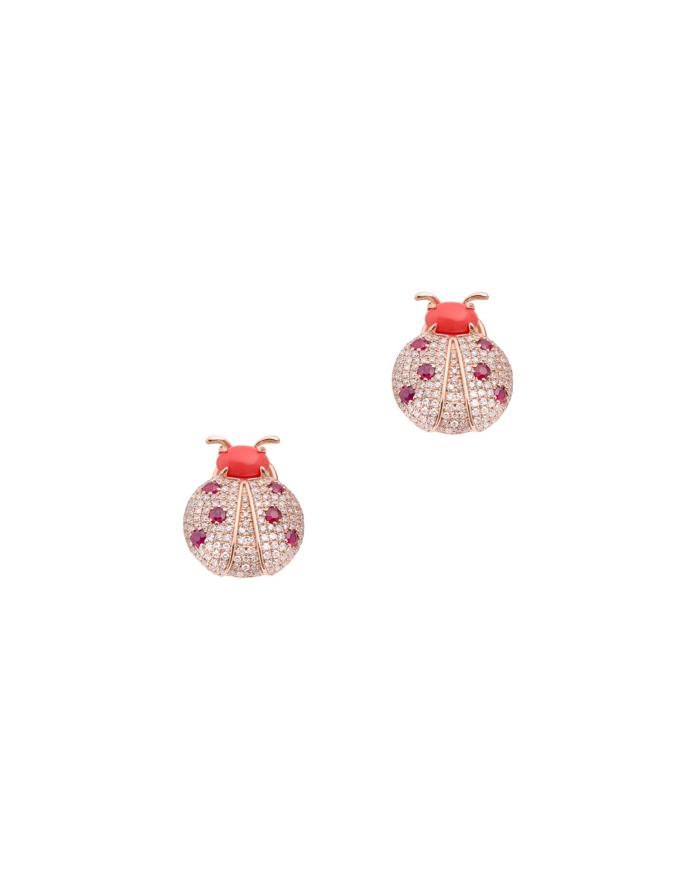 Pannalino Ladybug Earrings Coral