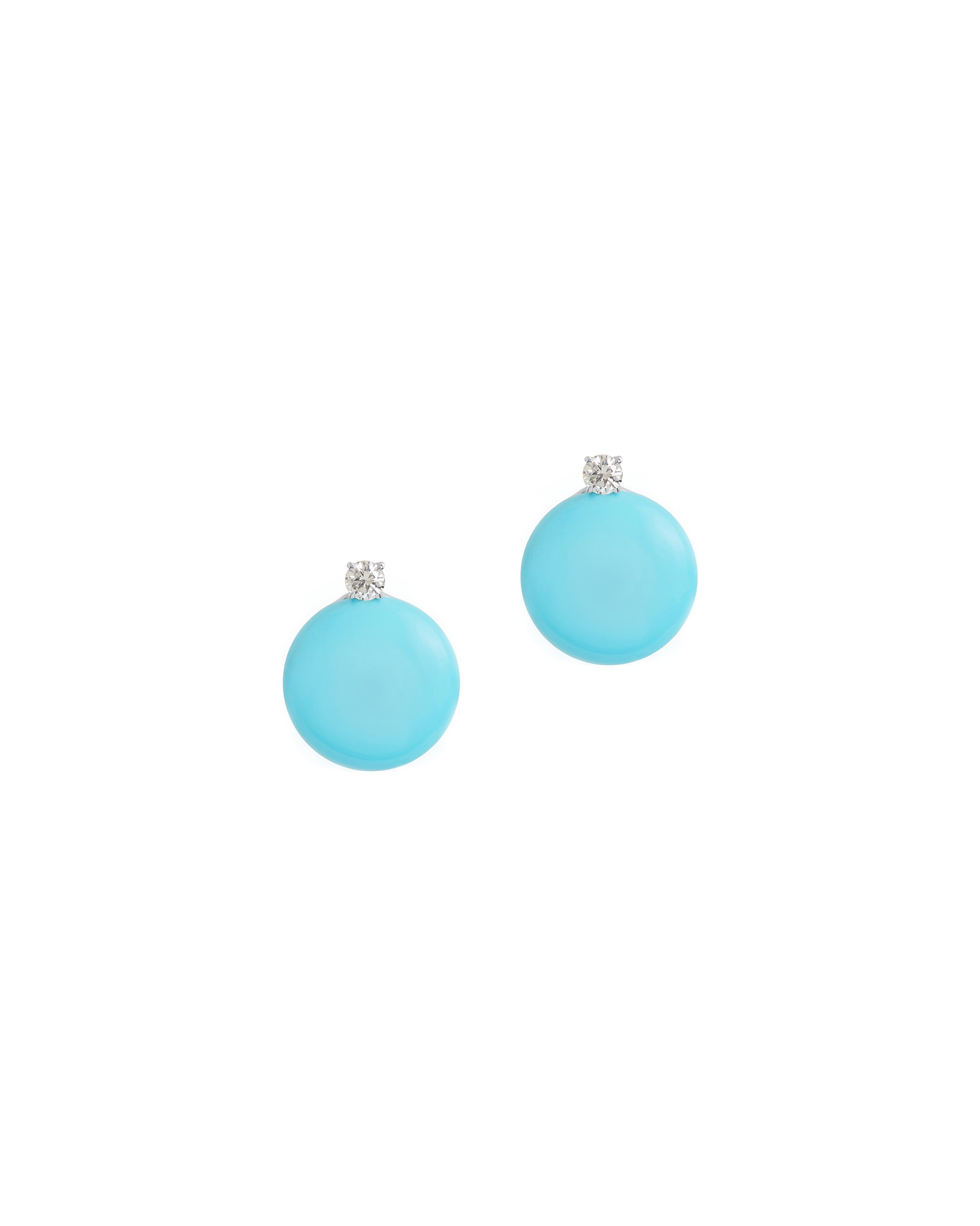 Button Turquoise Earrings