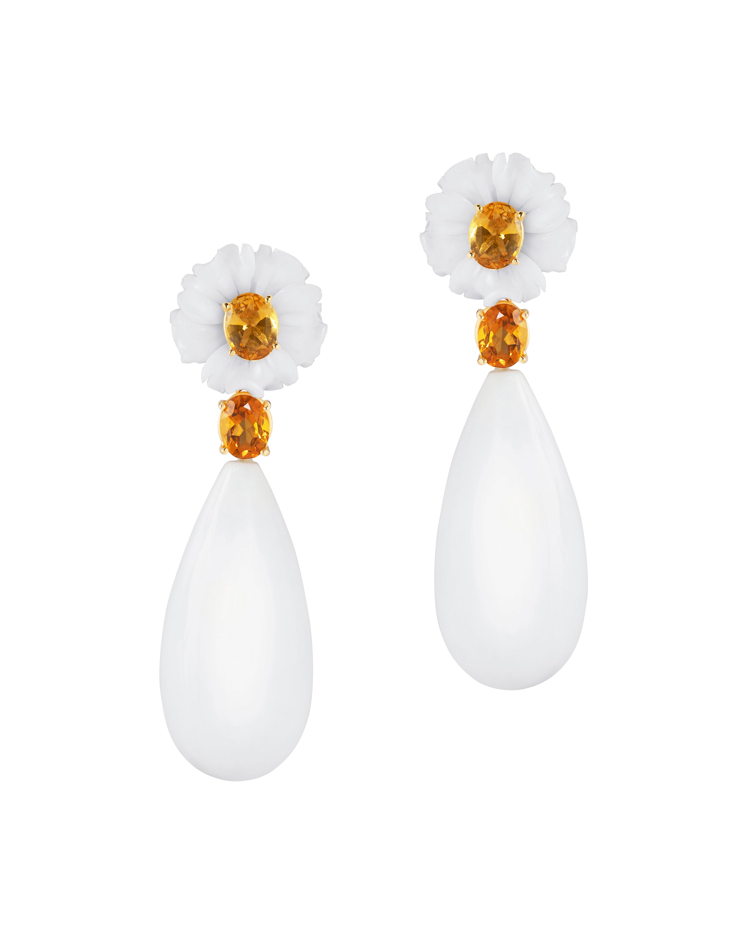 White Coral Elegant Drop Earrings