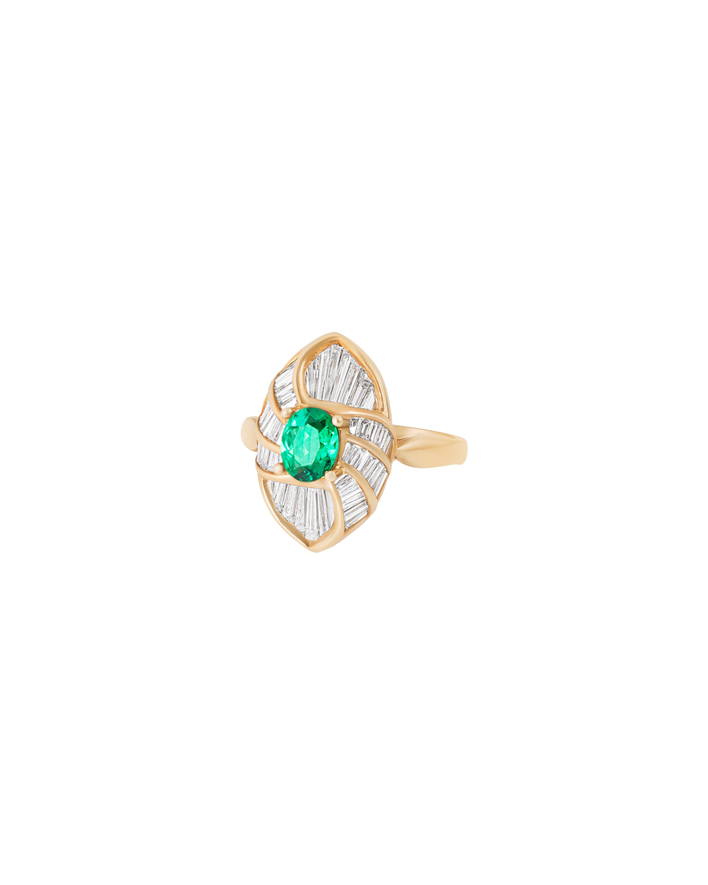 Petite Marquise Emerald Ring