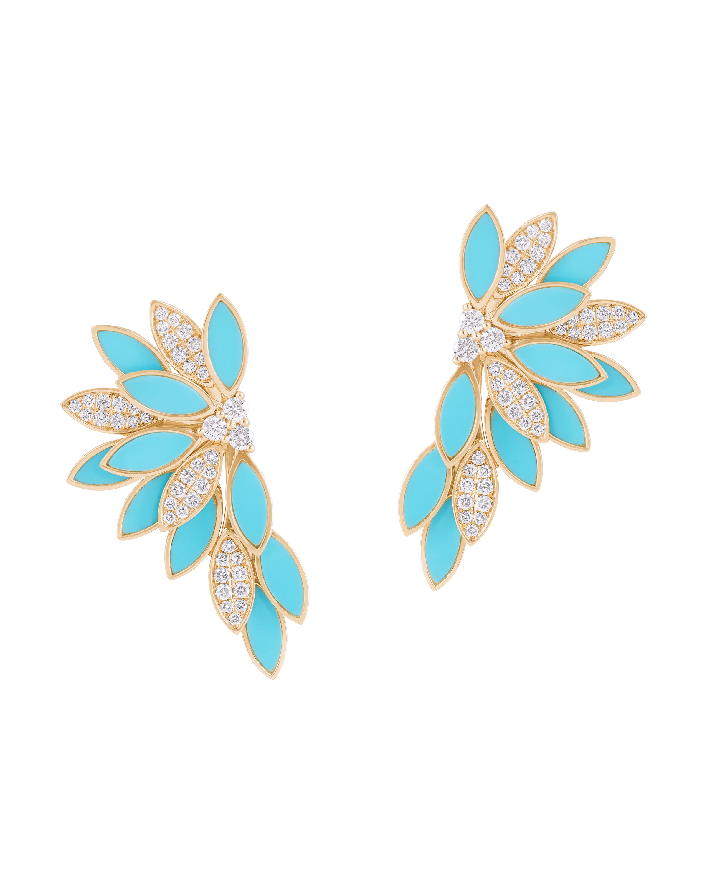 Il Giardino Fan Earrings in Turquoise