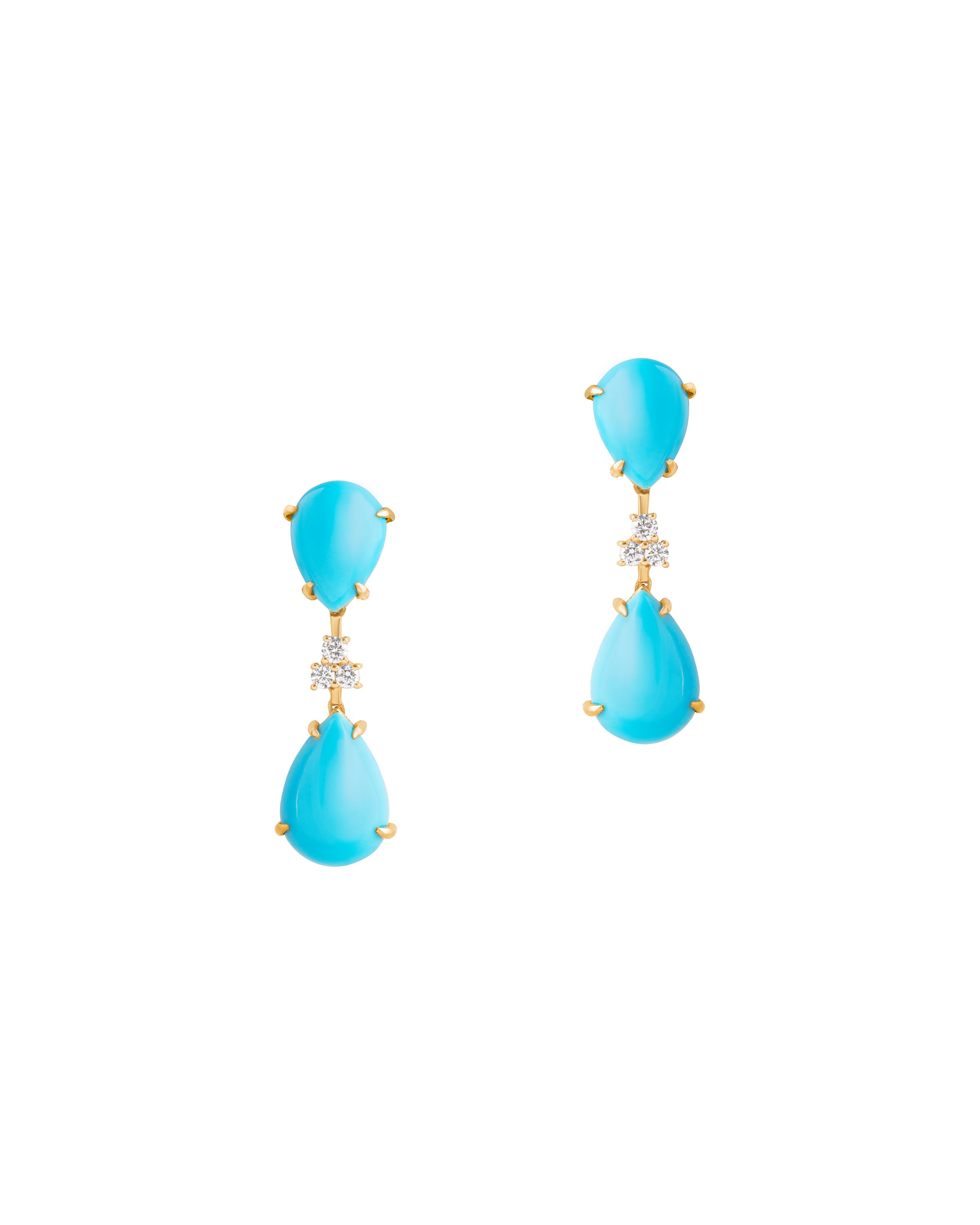 Double Pear Drop Turquoise Earrings
