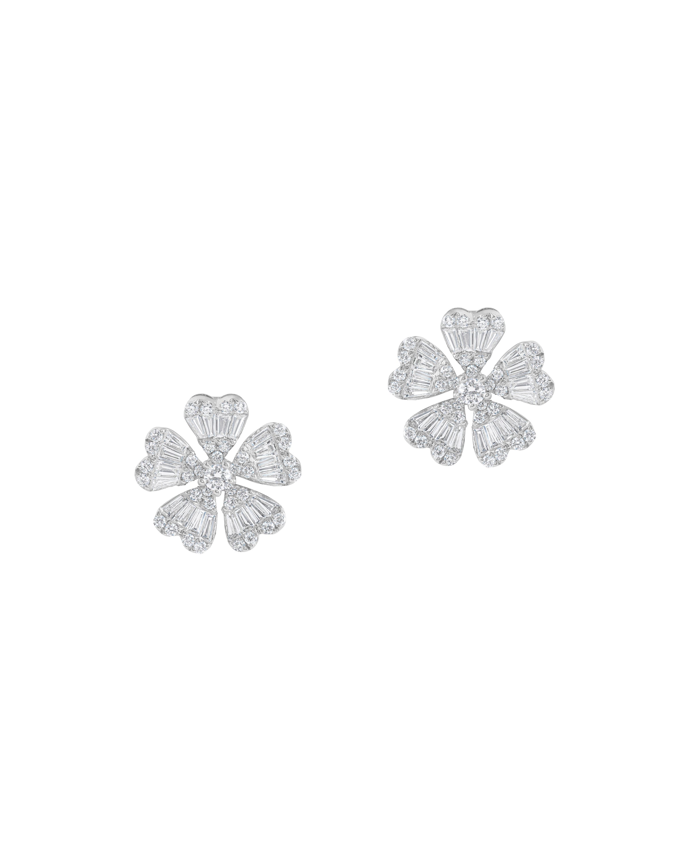Heart Clover Flower Earring