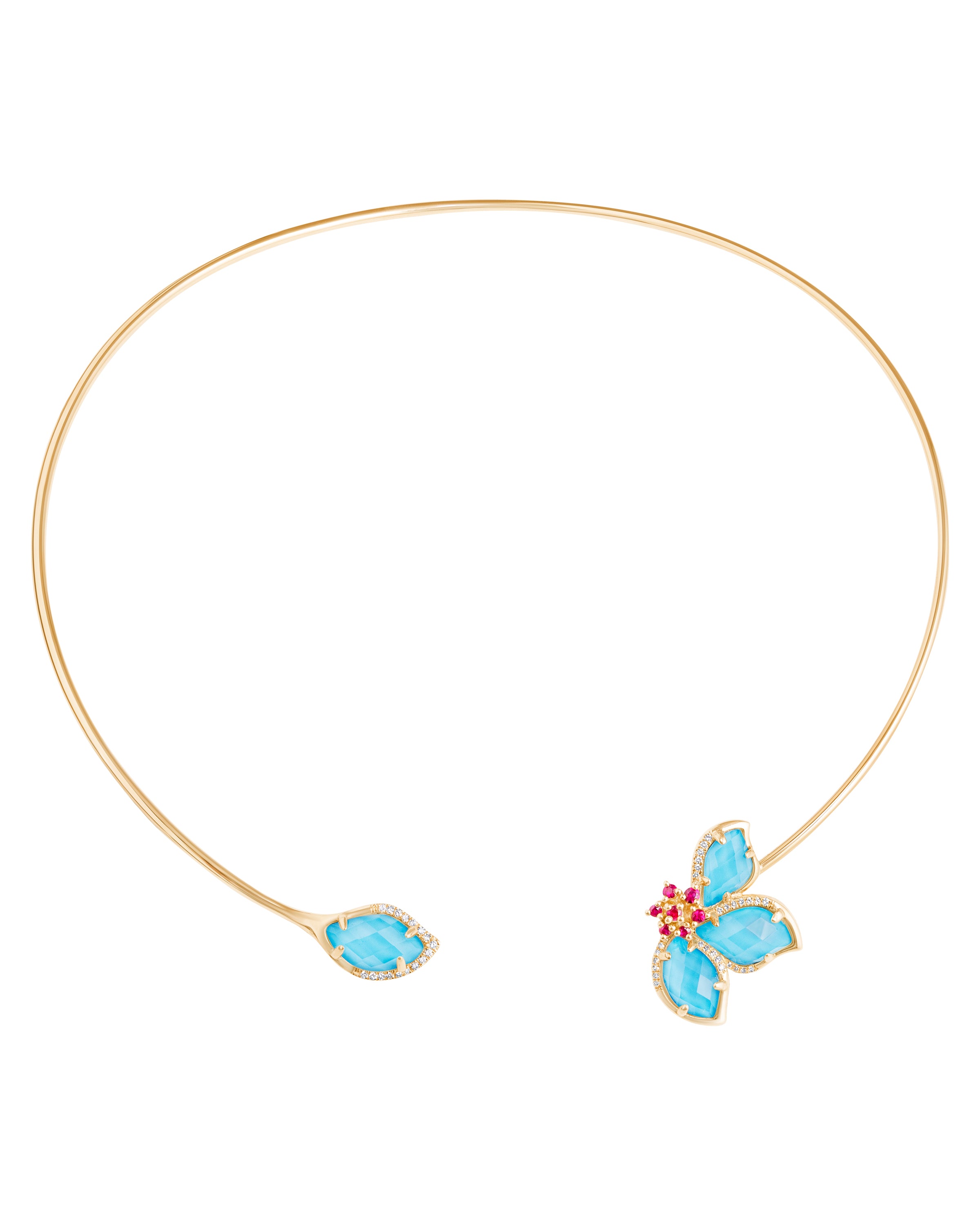 Il Petalo Meta Collier in Turquoise and Ruby
