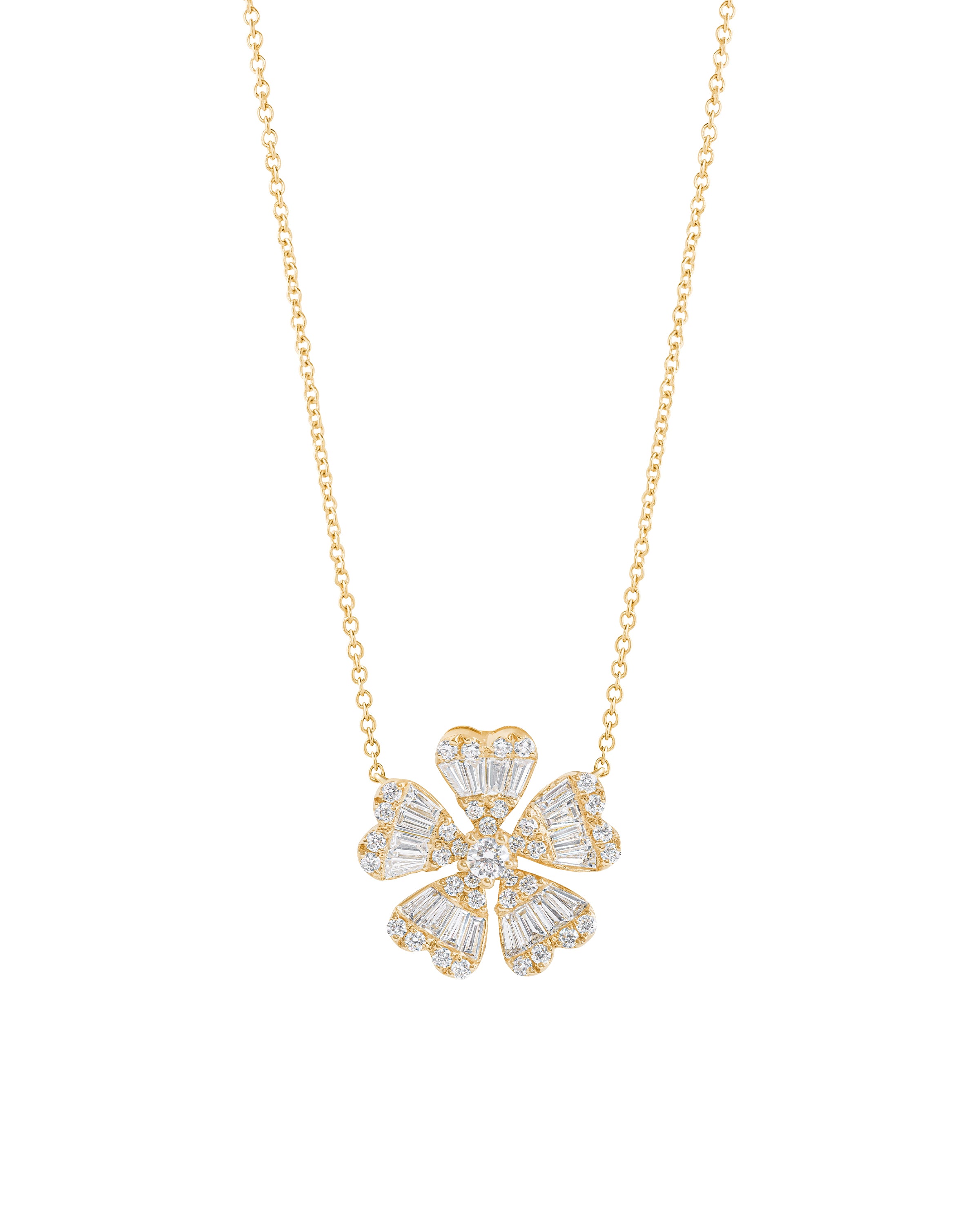 Heart Clover Flower Necklace