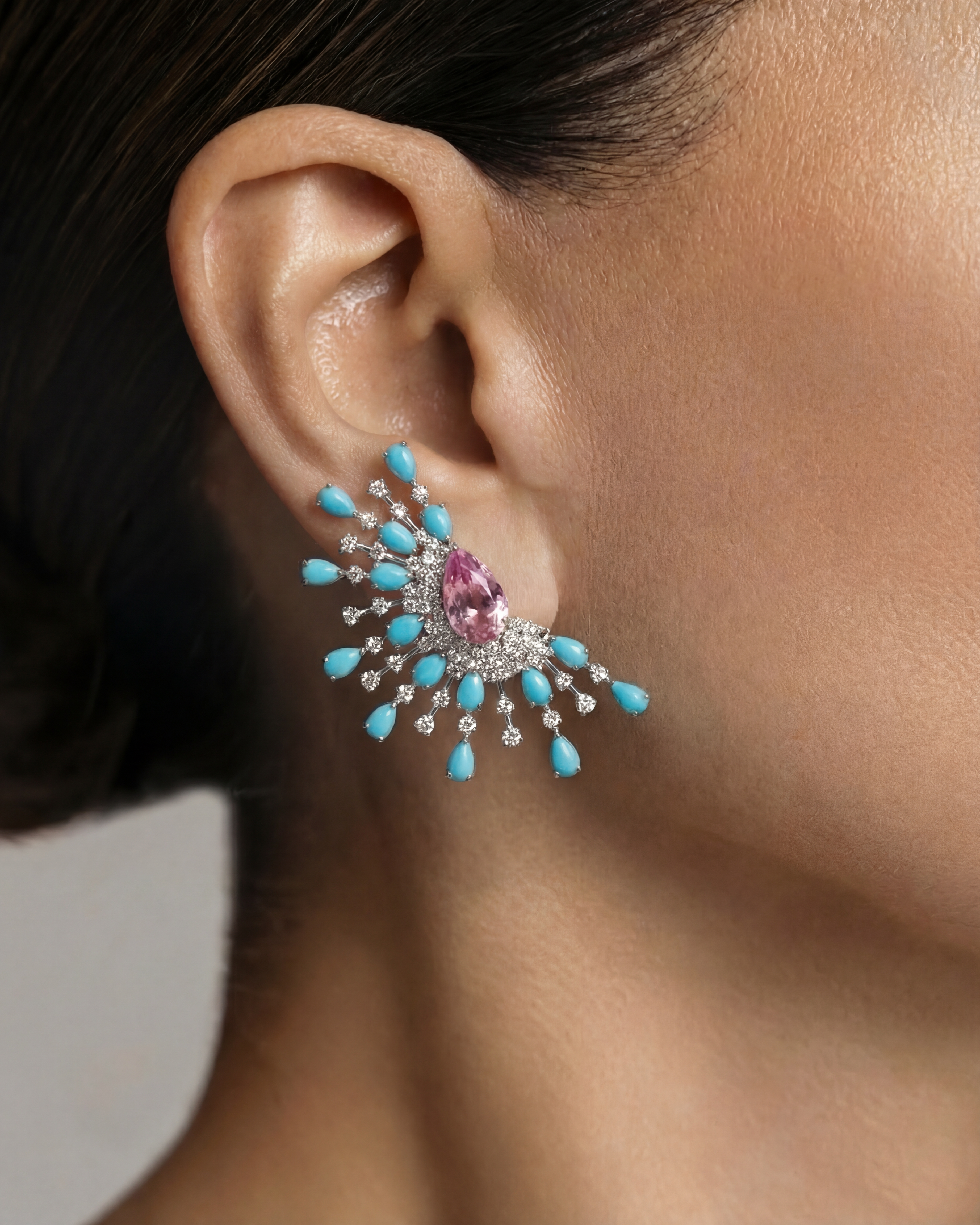 Delicate Turquoise Fan Earrings