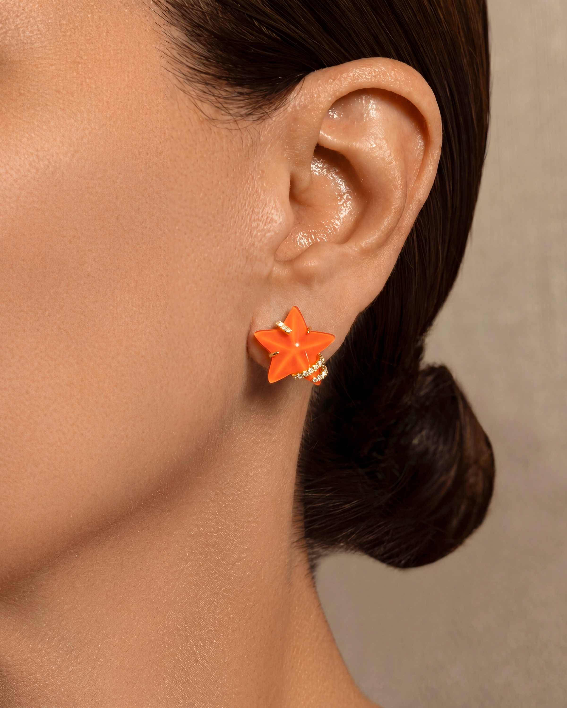 Stella Luna Small Earrings in Coral