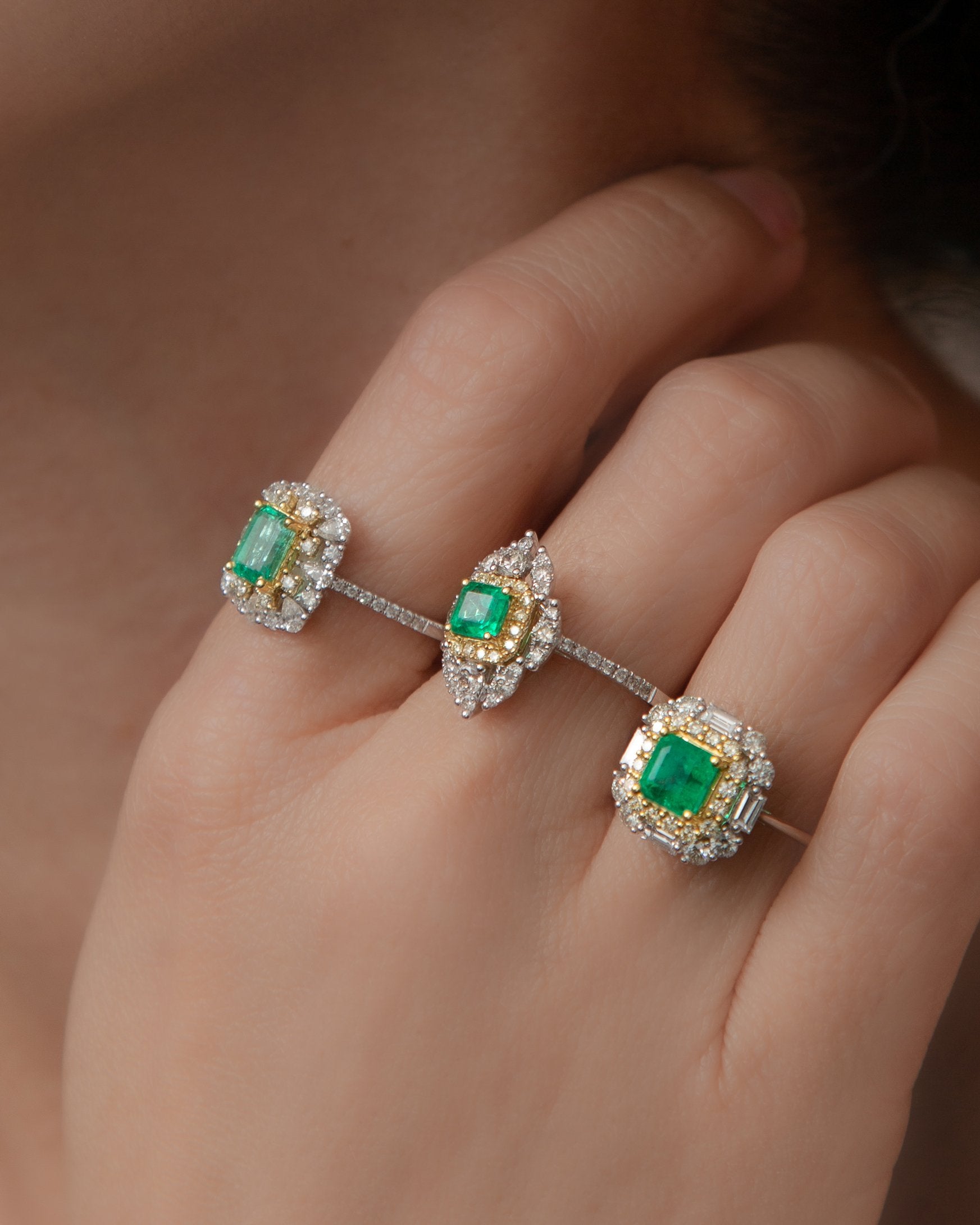 Petit Emerald and Diamond Ring