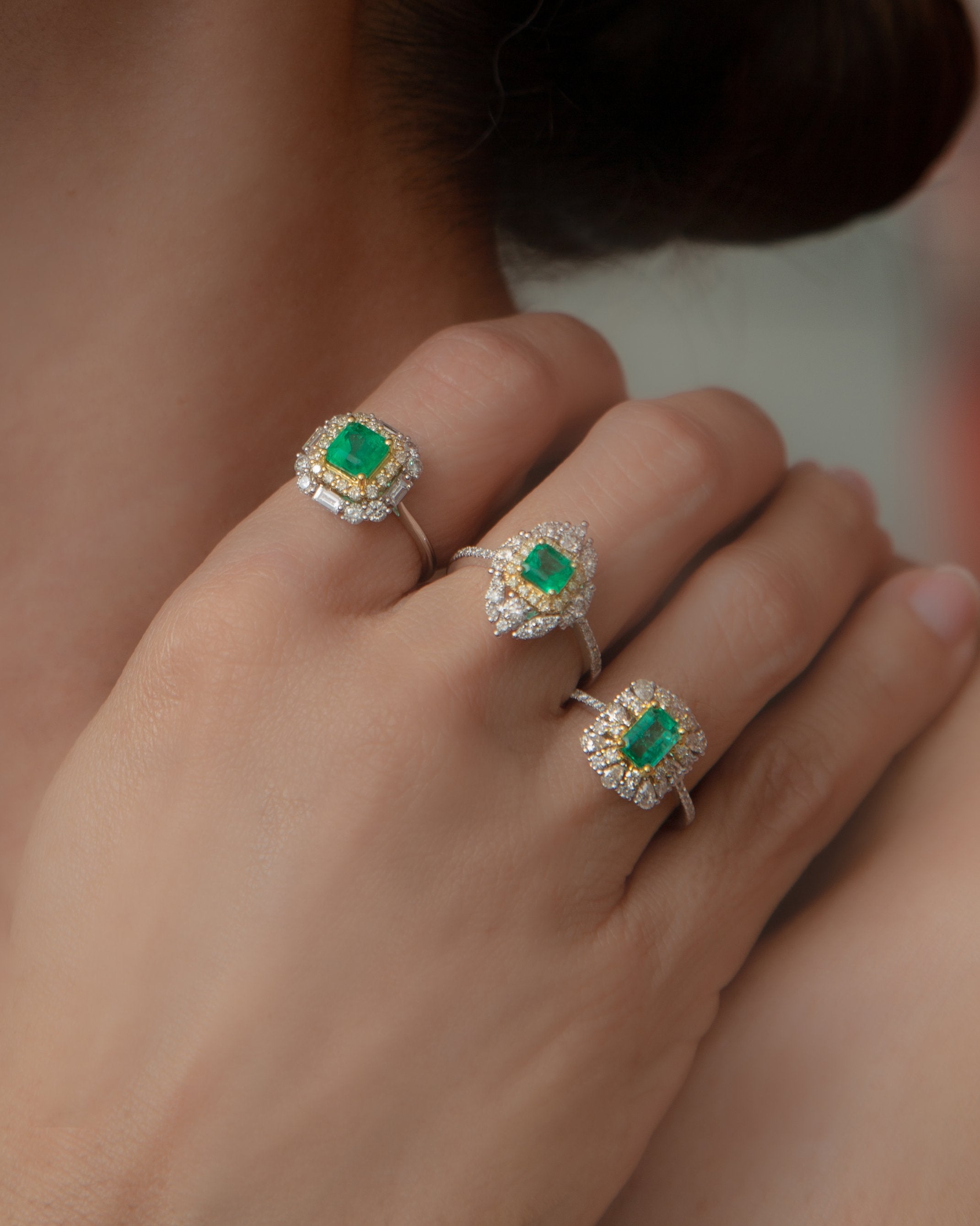 Petit Emerald and Diamond Ring