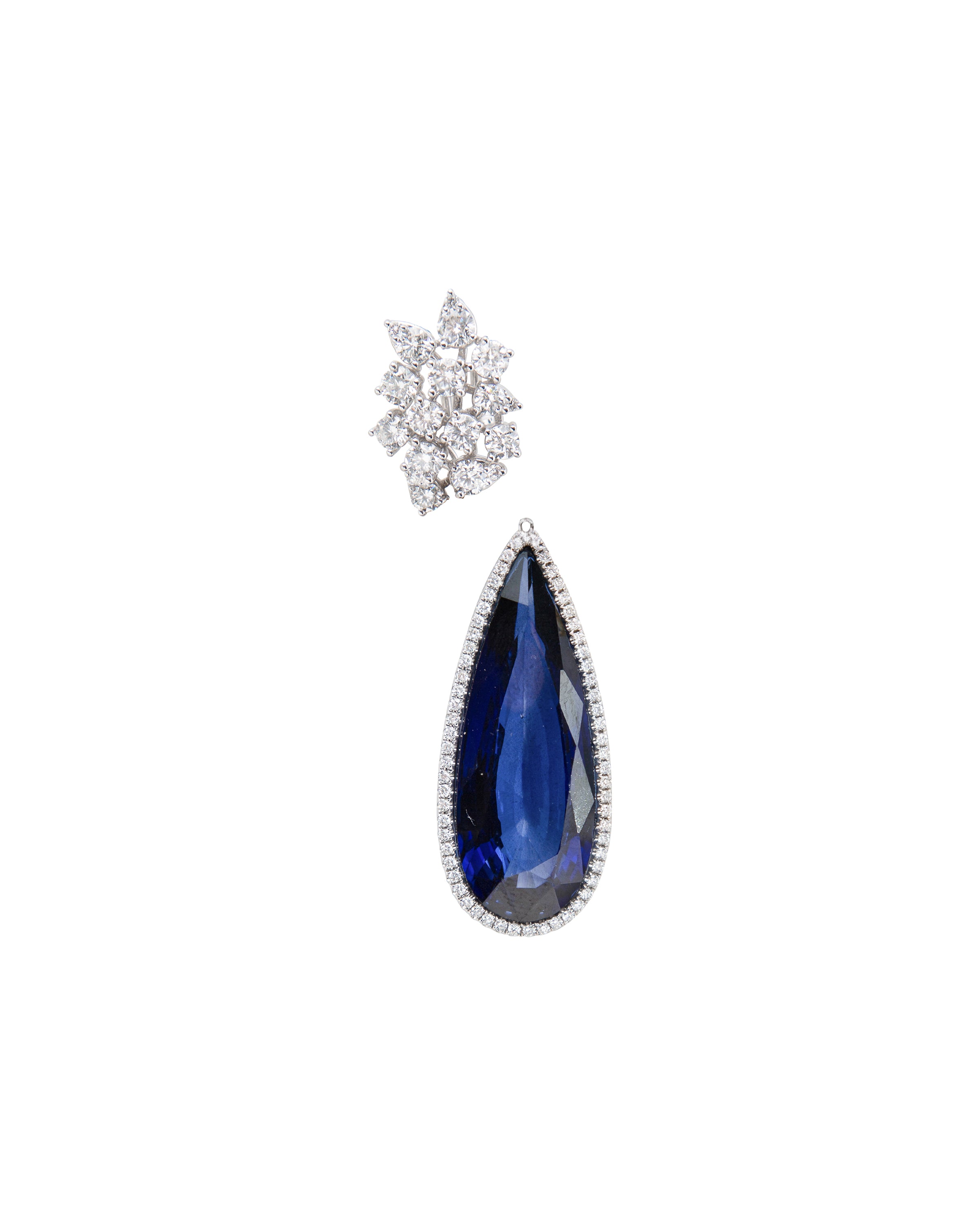 Twinkling Diamond and Sapphire Drop Earrings
