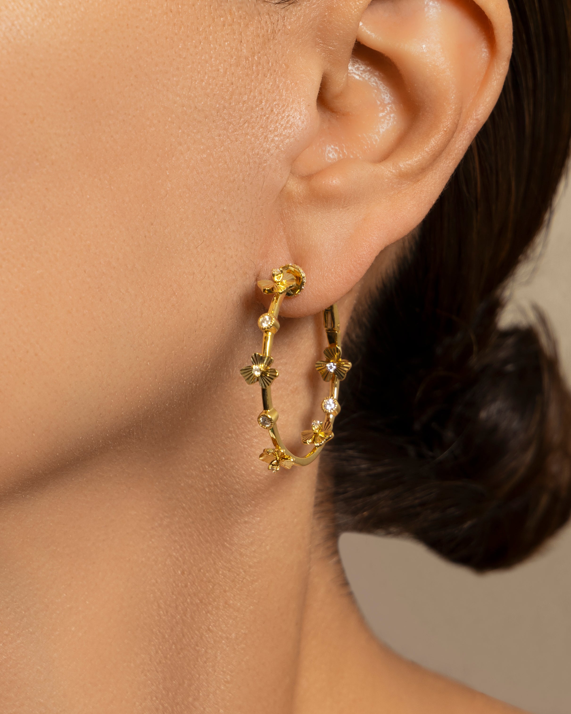 Doré Petite Fleur Hoops