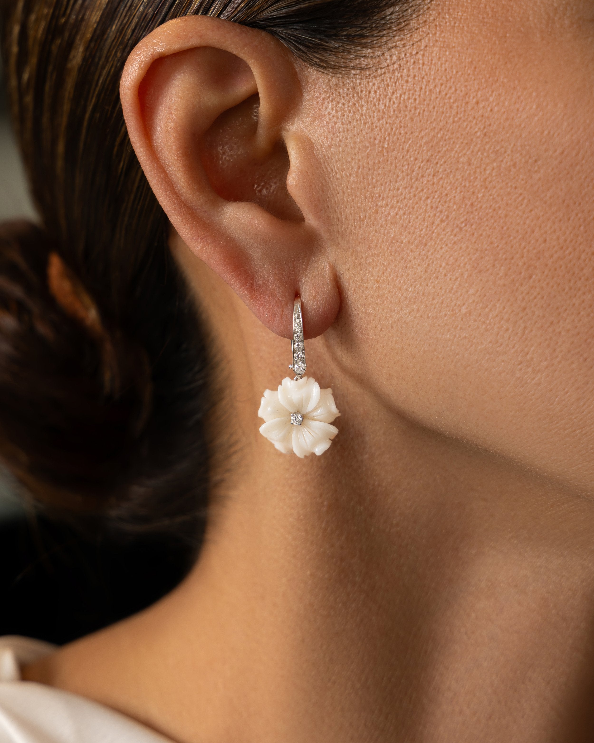 Petite Fleur White Coral Drops