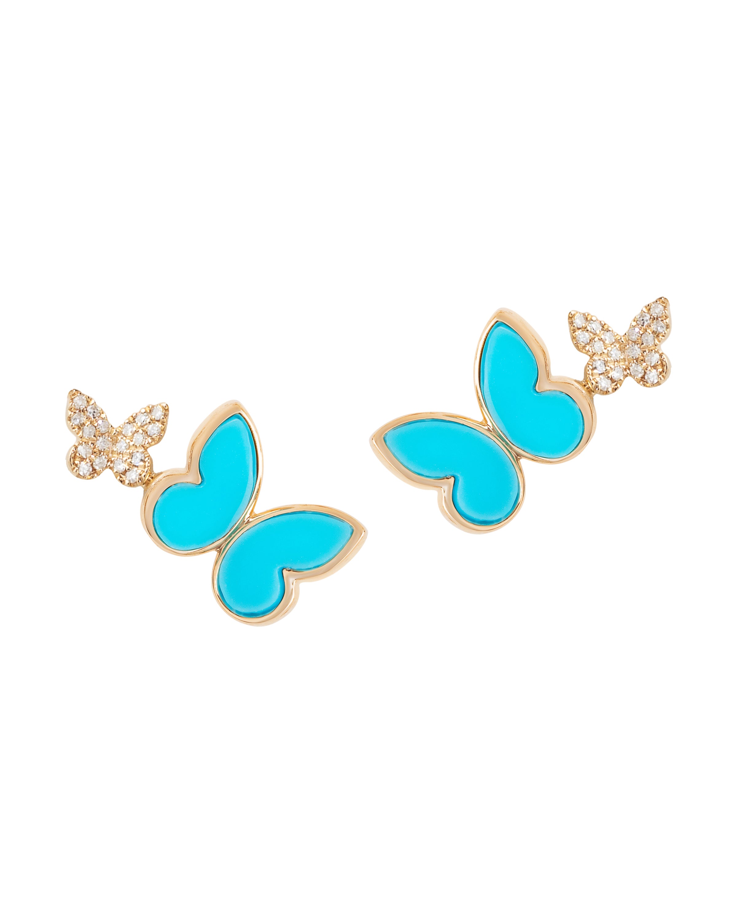 Mini Fauna Large Butterfly Earrings in Turquoise