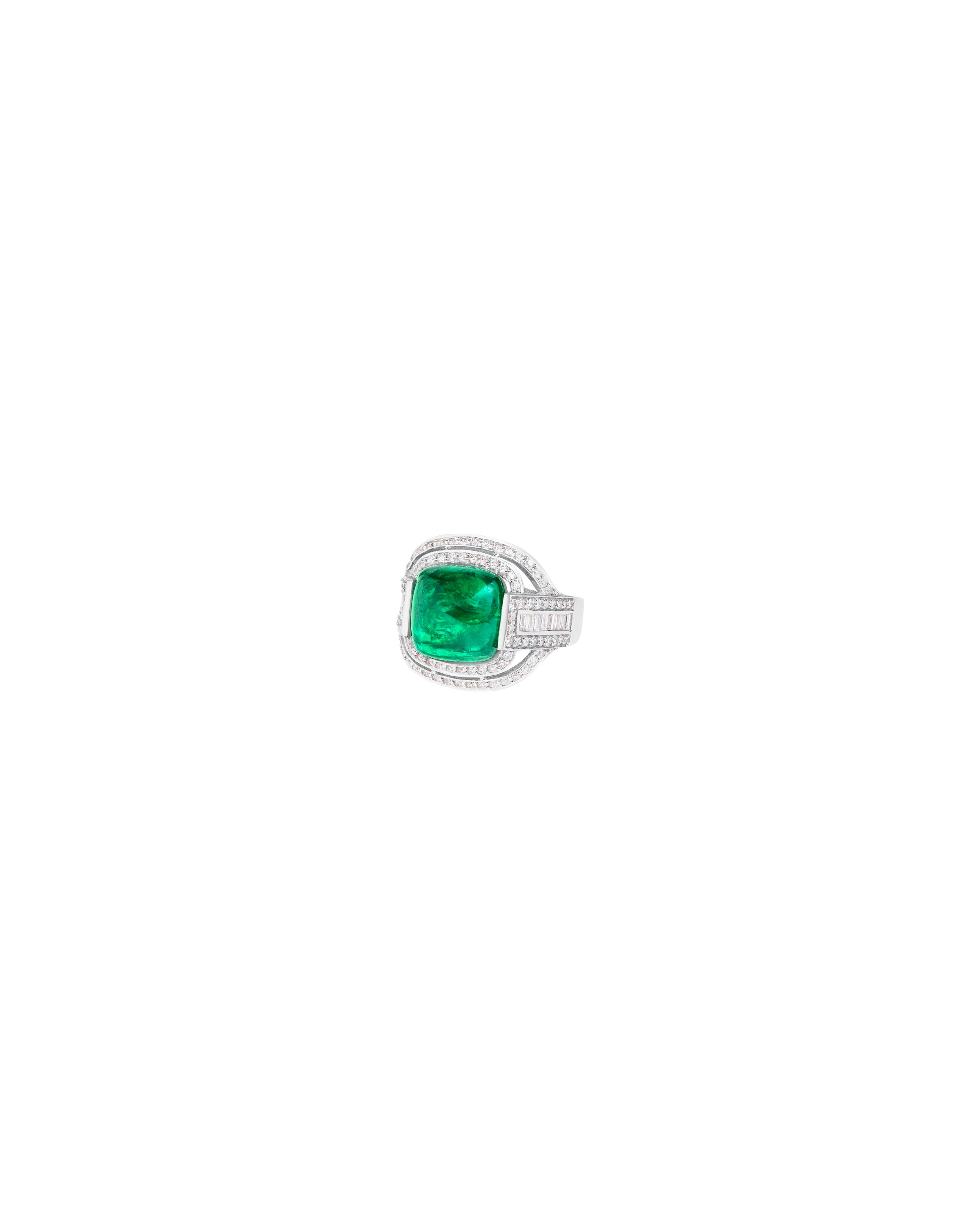 Deco Emerald Ring