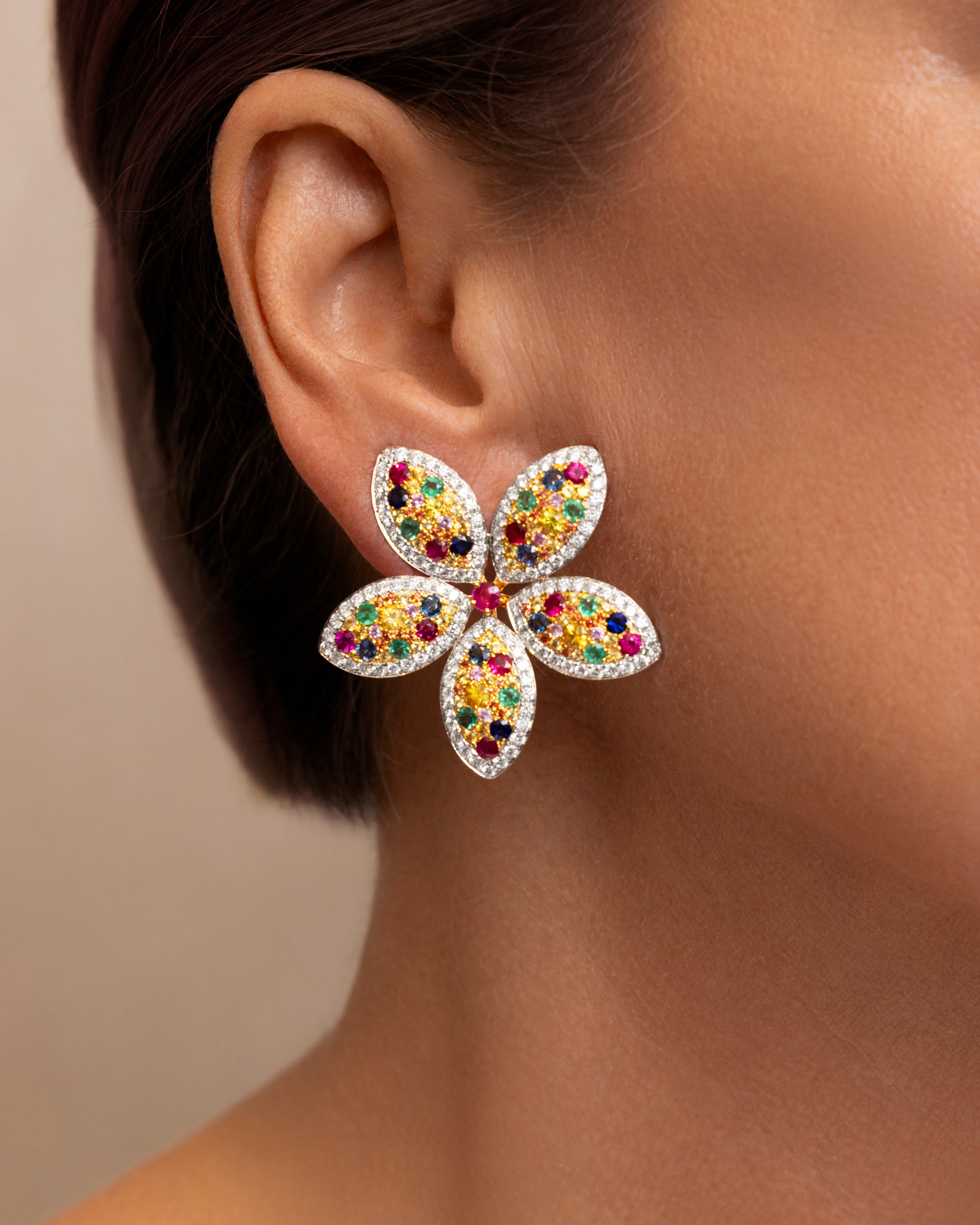 Sapphire Floral Earrings