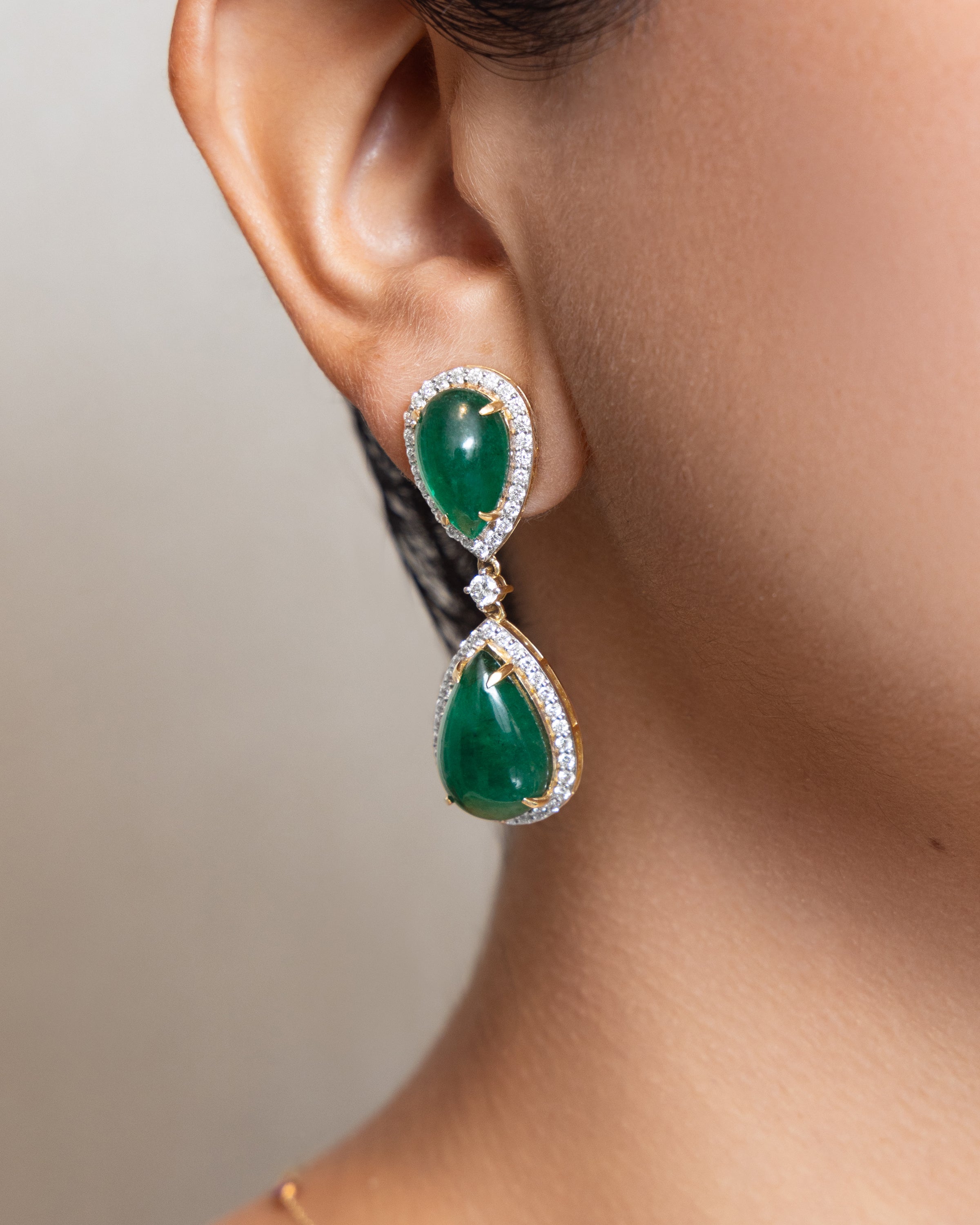 Teardrop Emerald Earrings