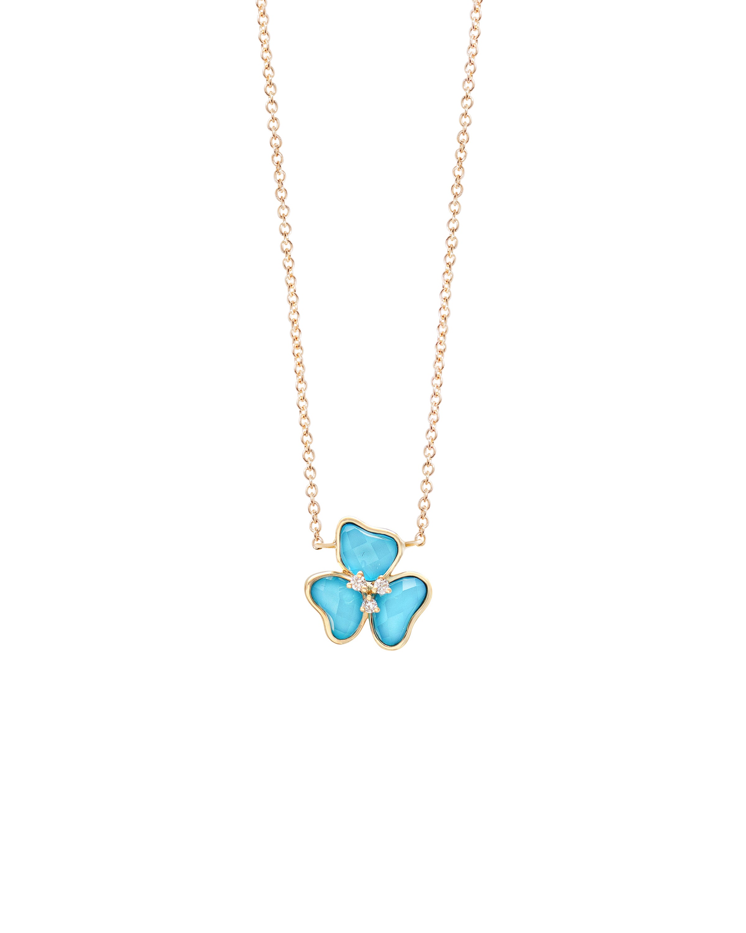 Il Petalo Mini Single Flower Necklace in Turquoise