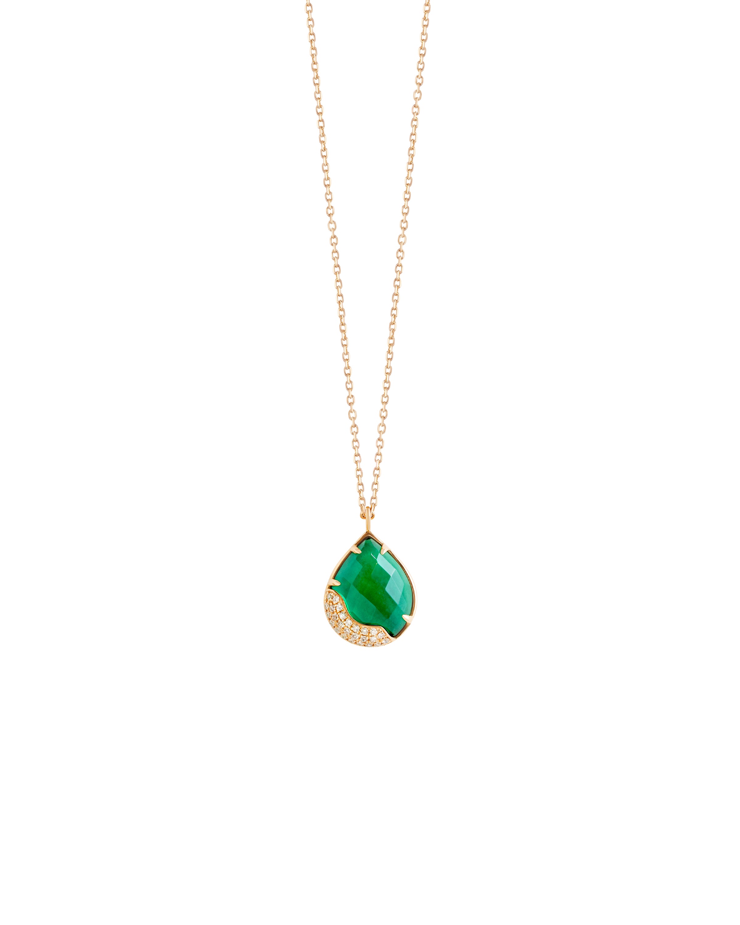 Mia Luna Dew Drop Necklace in Green Topaz