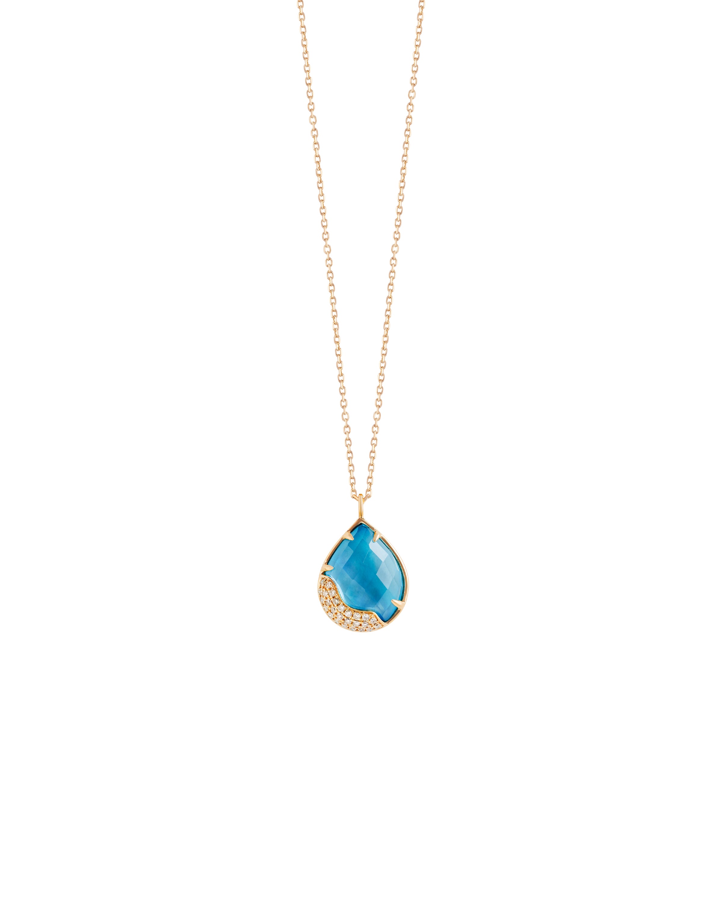 Mia Luna Dew Drop Necklace in Blue Topaz