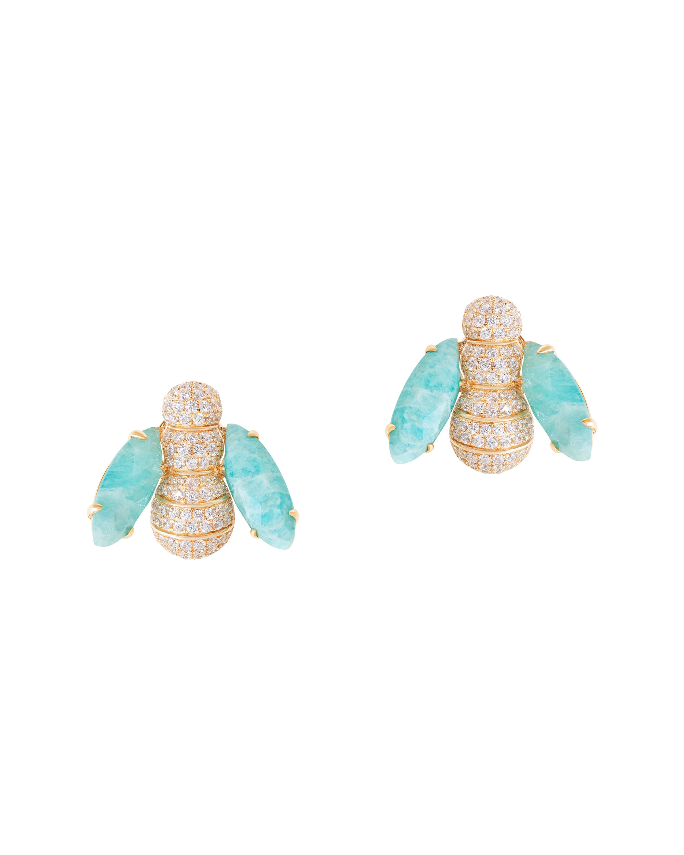 Pannalino Bee Earrings in Amazonite and White Topaz