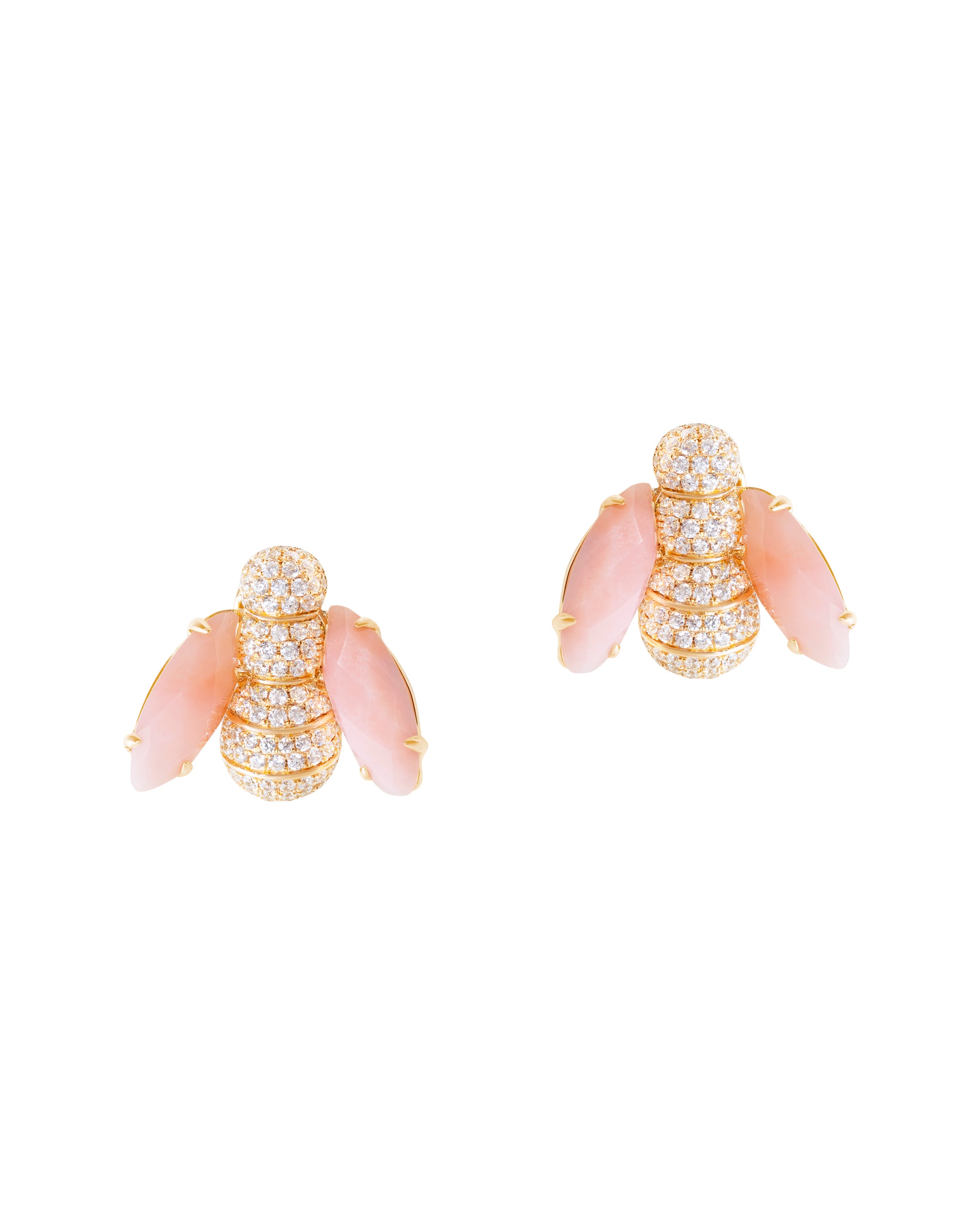 Pannalino Bee Earrings in Pink Opal and White Topaz
