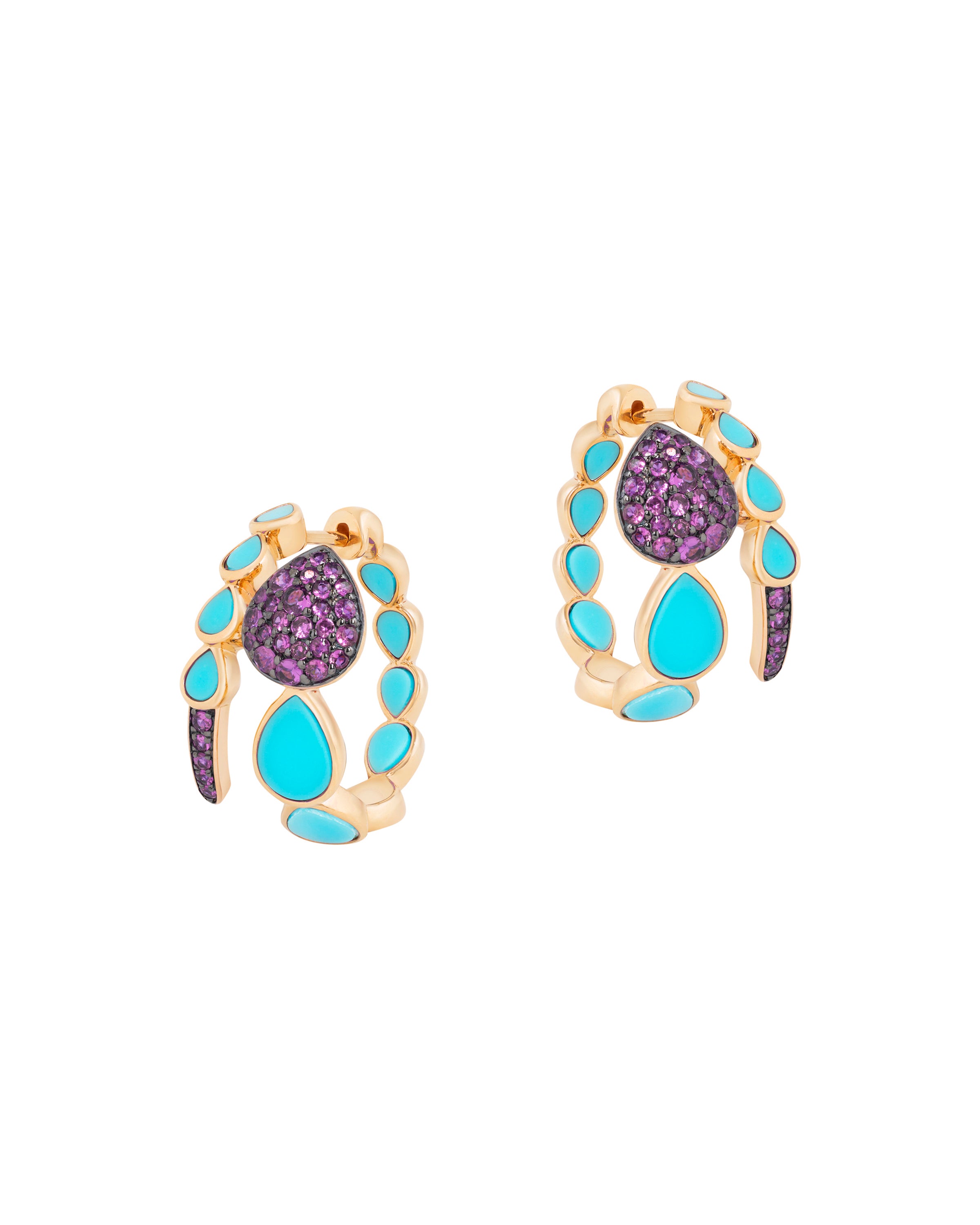 Las Boas Amethyst and Turquoise Earrings