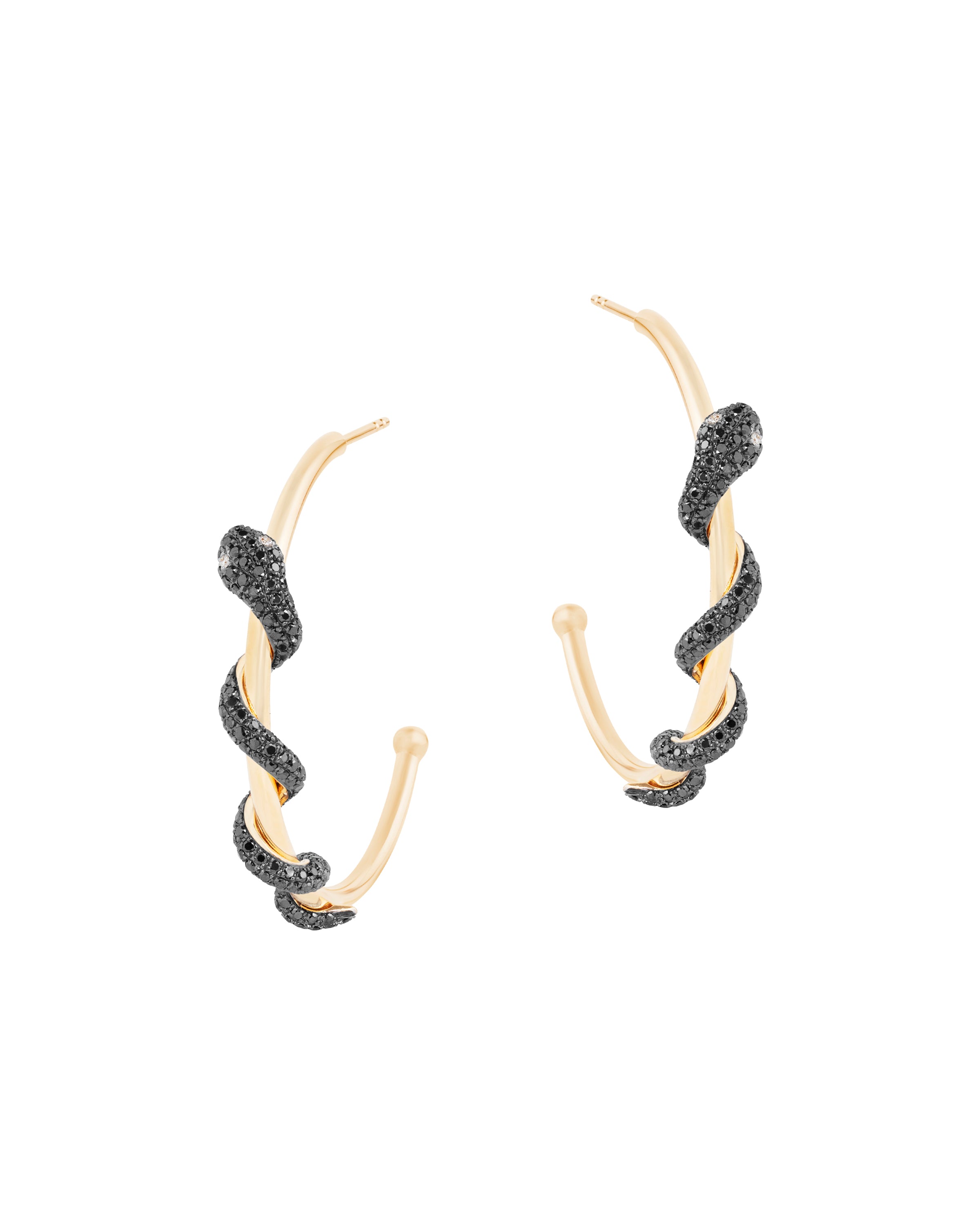 La Serpiente Black Diamond Hoops