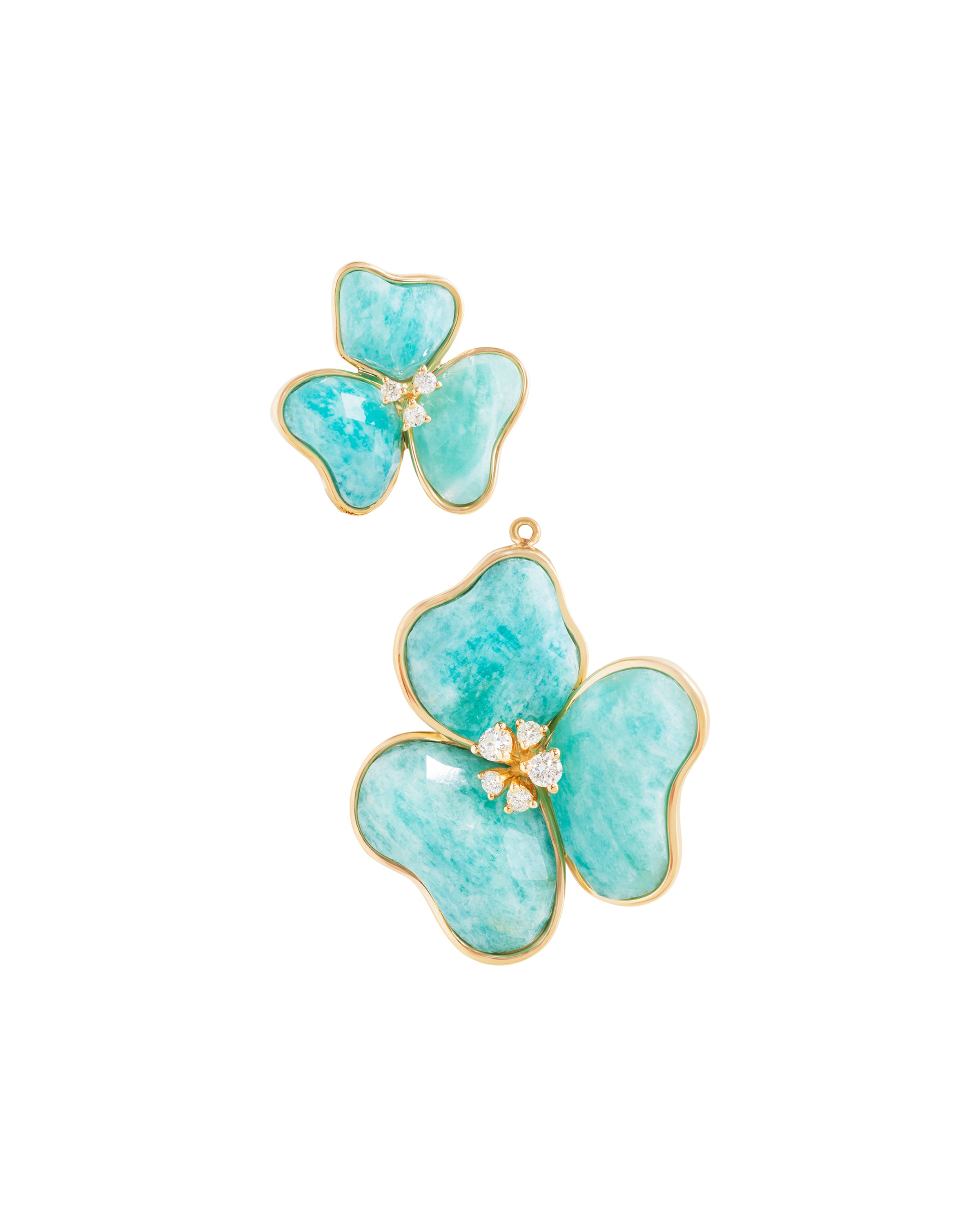Il Petalo Multi Fiori Drop Earrings in Amazonite