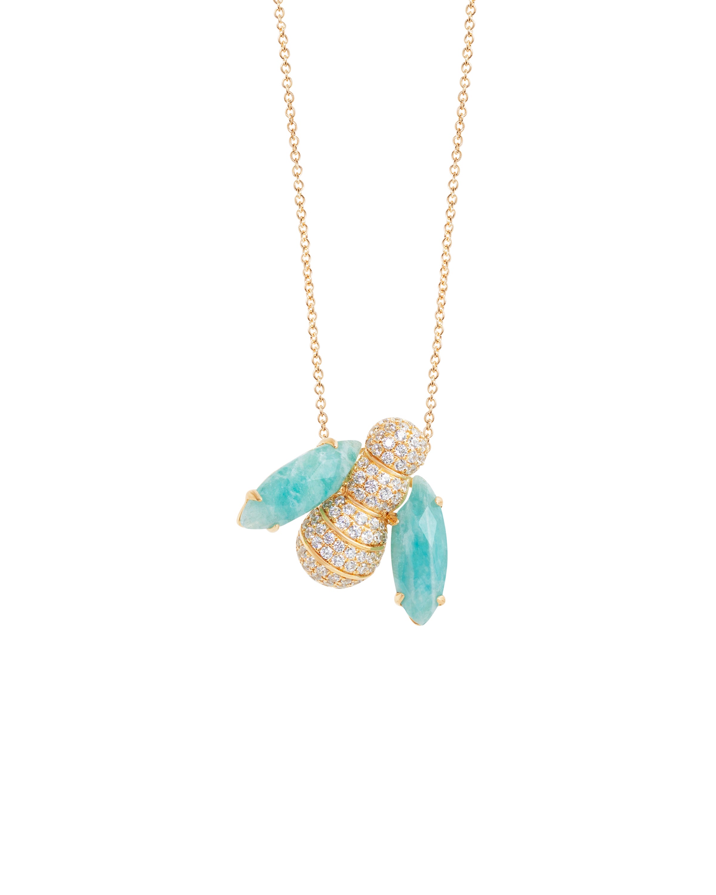 Pannalino Bee Necklace in Amazonite and White Topaz