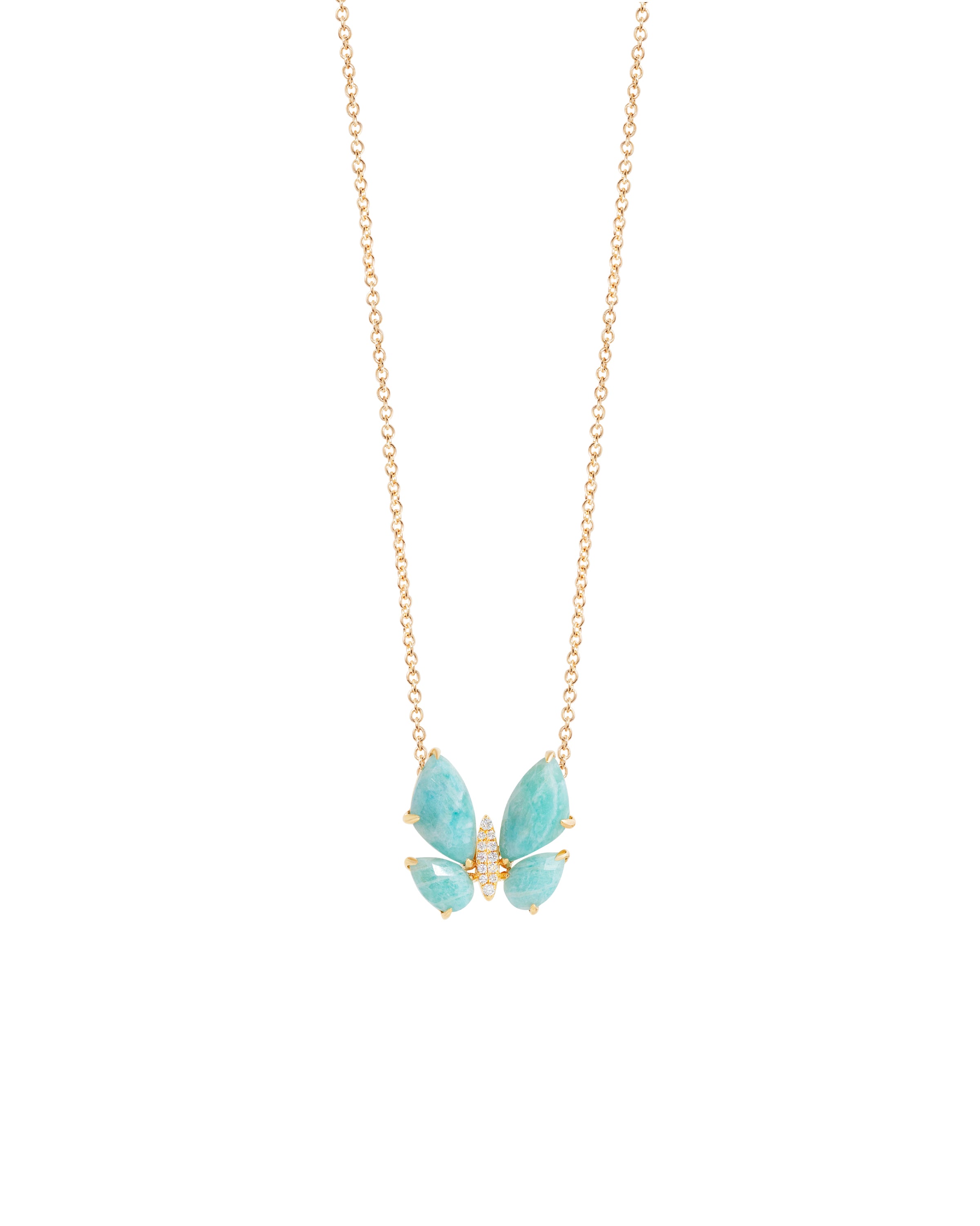 Fauna Small Butterfly Necklace in Amazonite