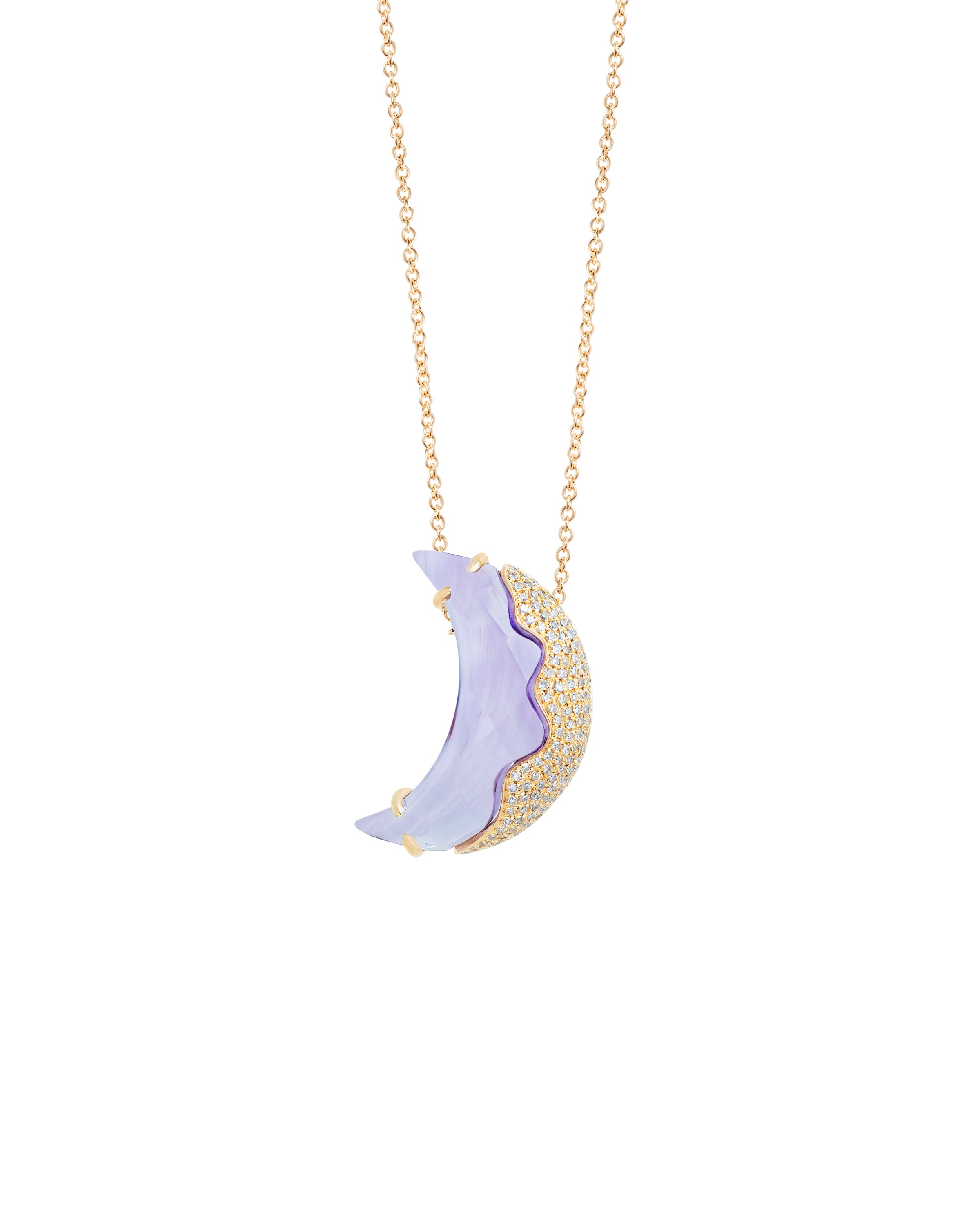 Mia Luna Crescent Moon Pendant in Amethyst