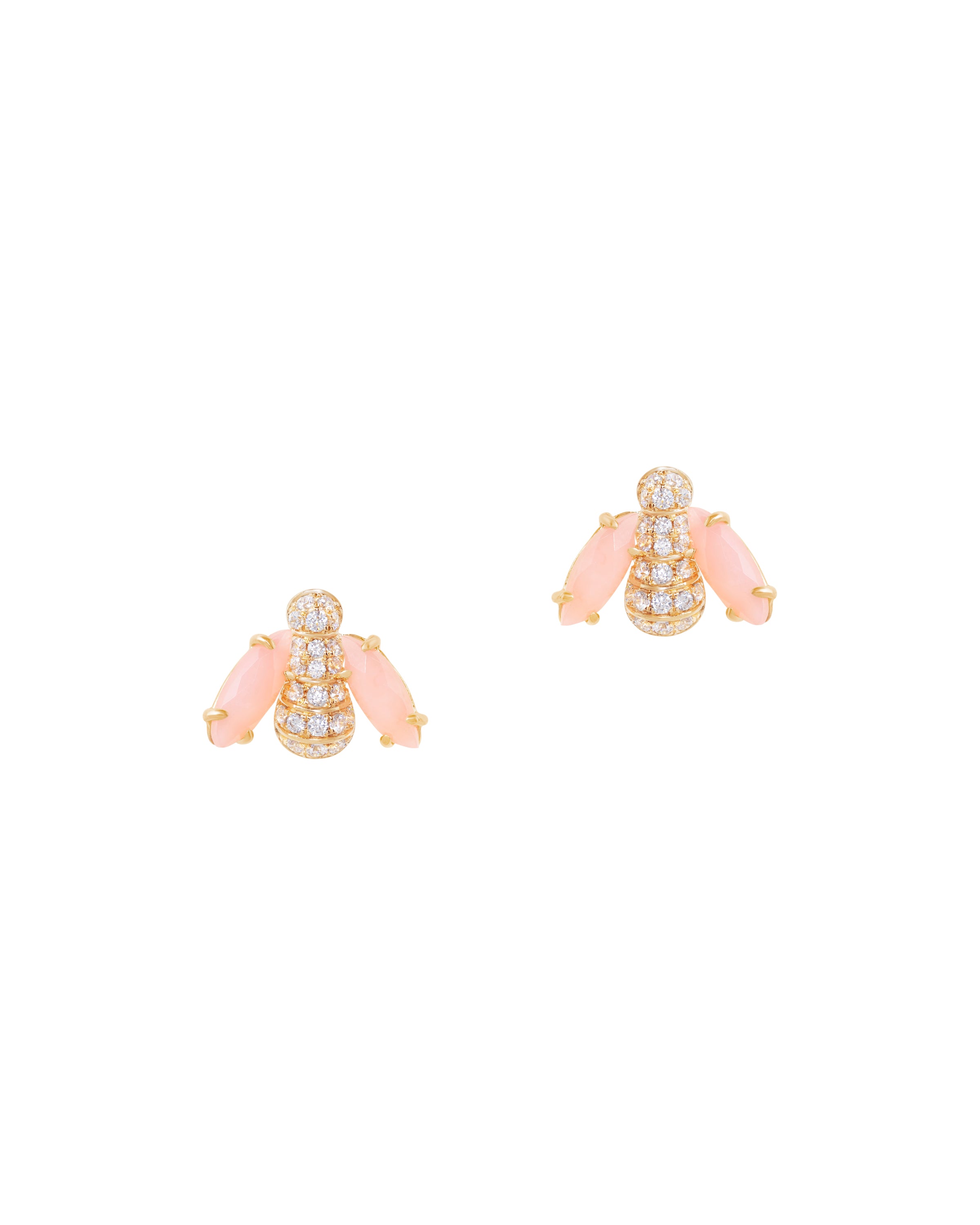 Pannalino Baby Bee Earring in Pink Opal and White Topaz