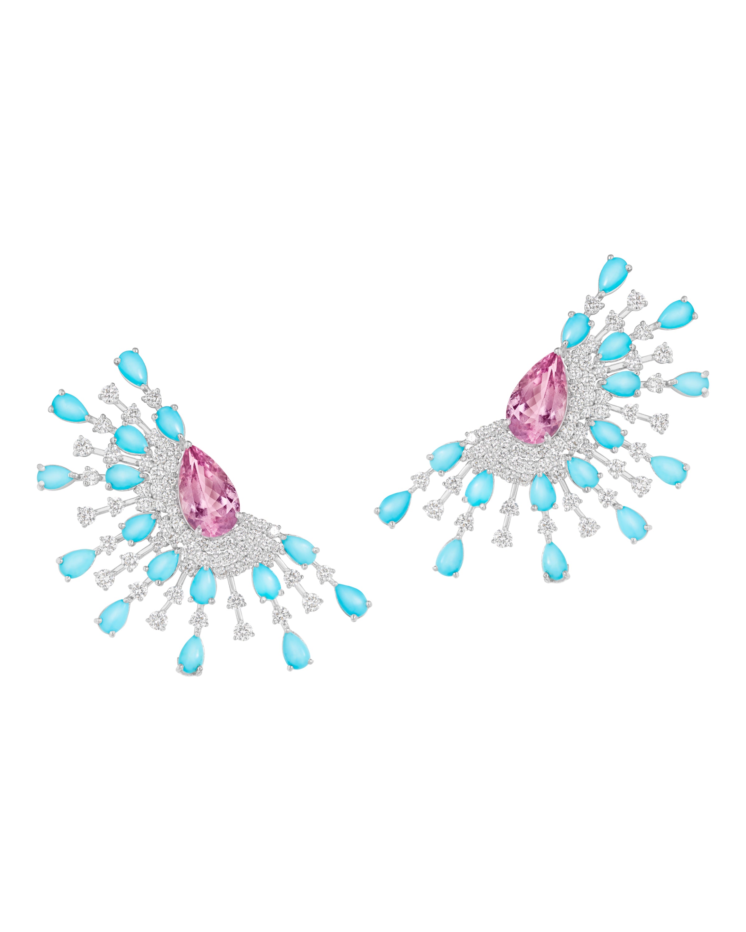 Delicate Turquoise Fan Earrings