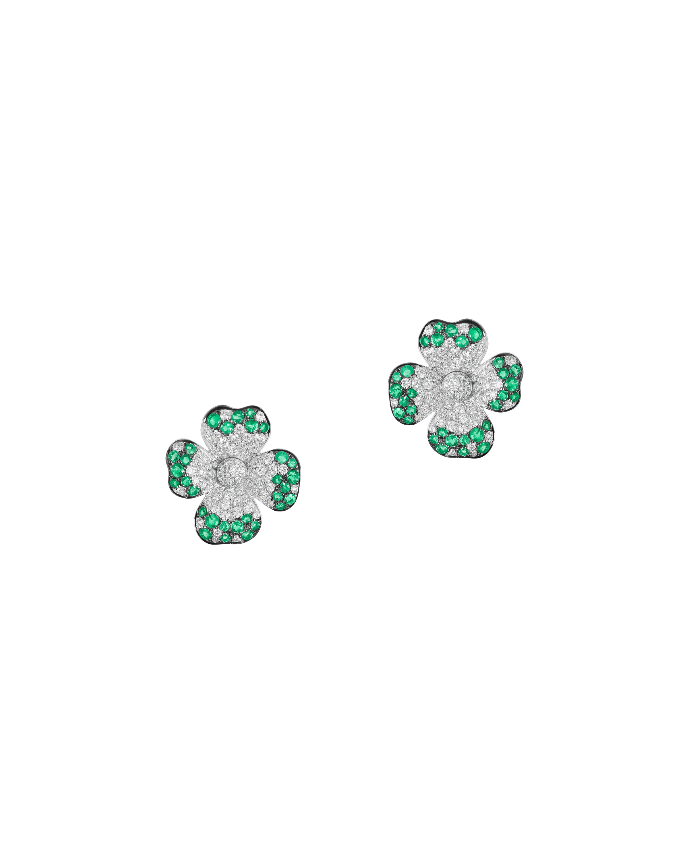 Mini Flora Emerald Earrings