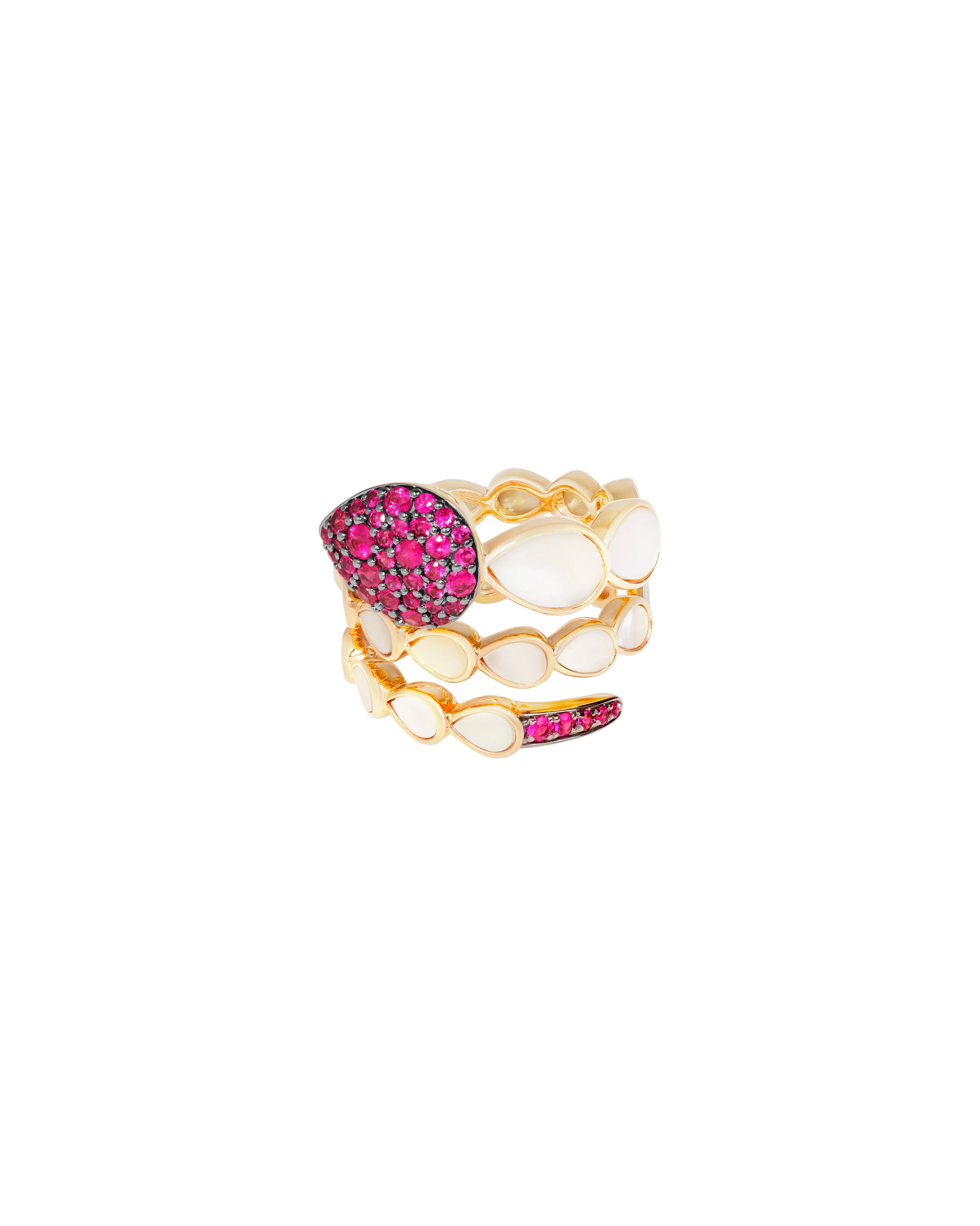 Las Boas Ruby and Mother of Pearl Ring
