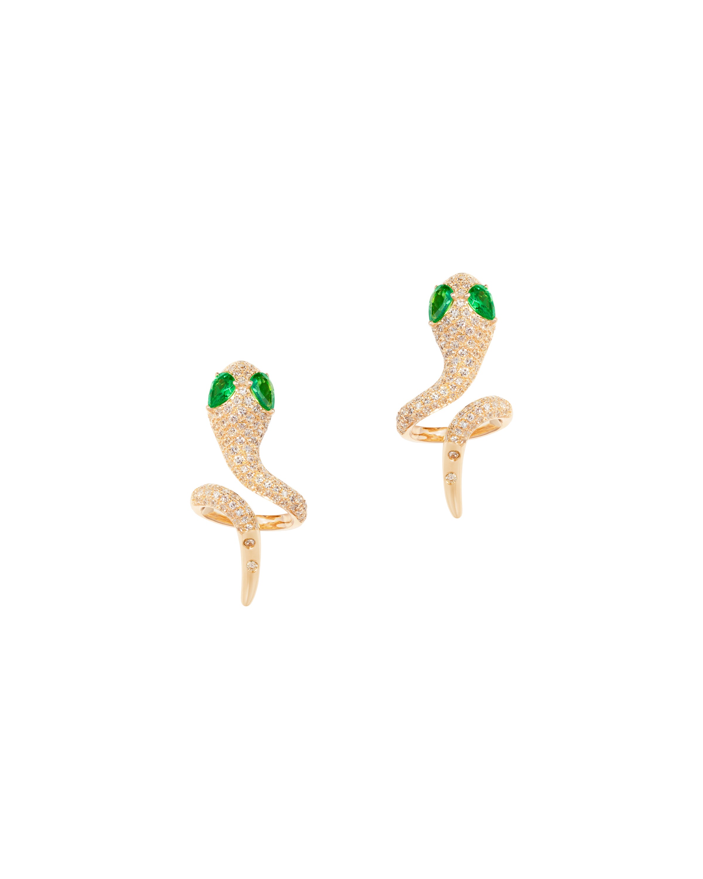 La Serpiente Green Garnet Earrings