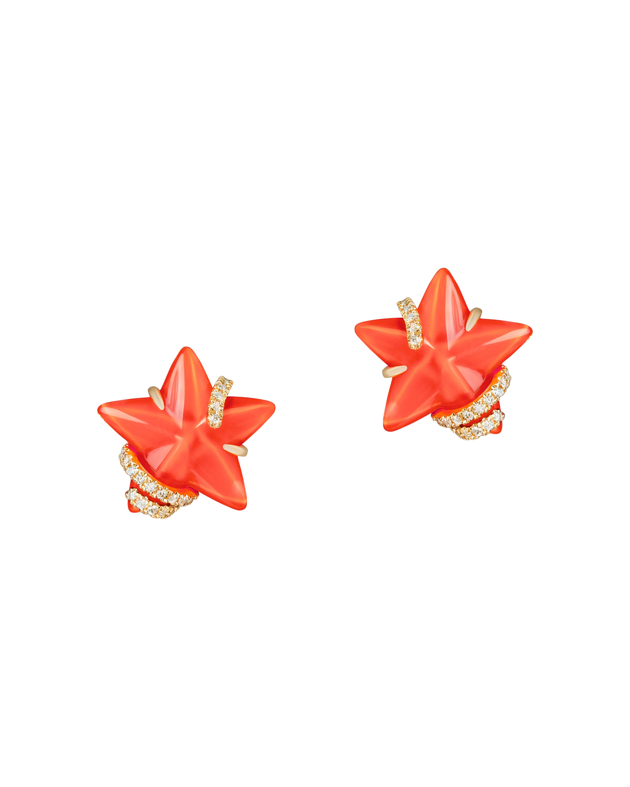Stella Luna Large Earrings in Coral