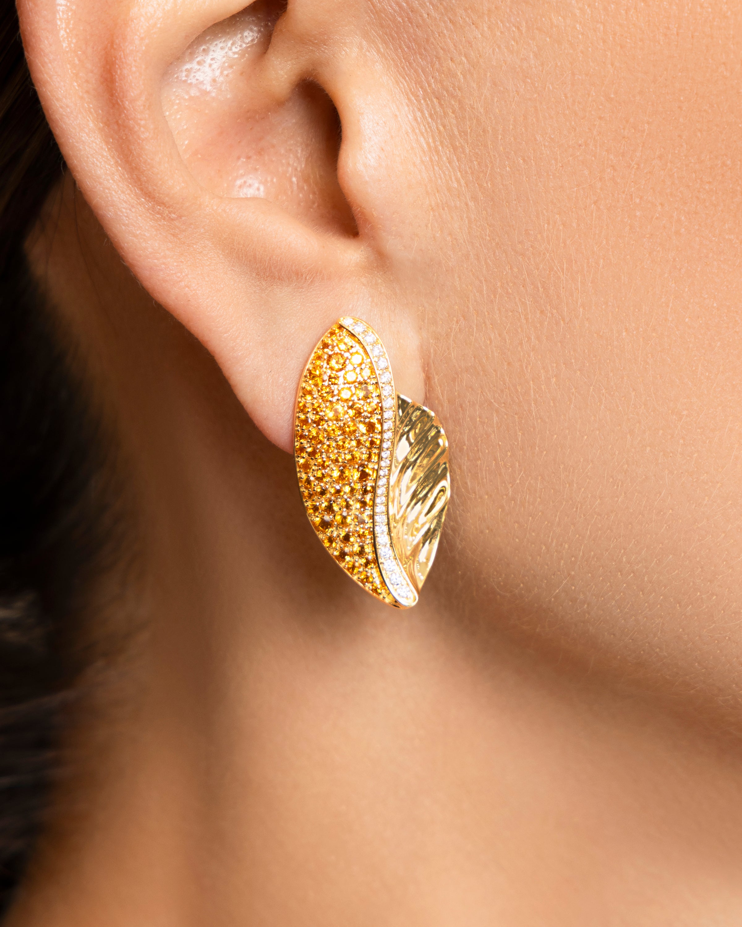 Il Giardino Citrine Leaf Earrings