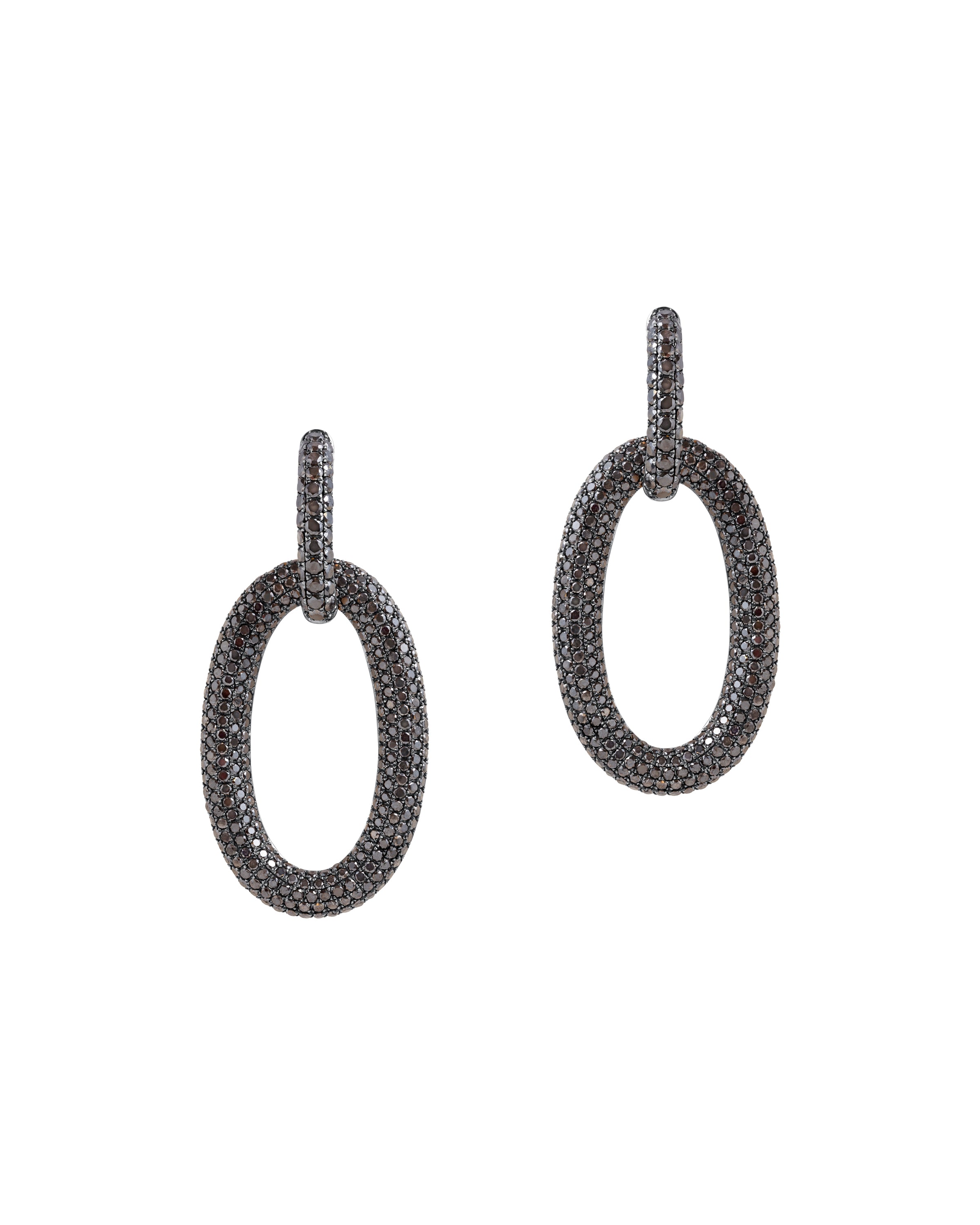 Double Drop Black Diamond Earrings