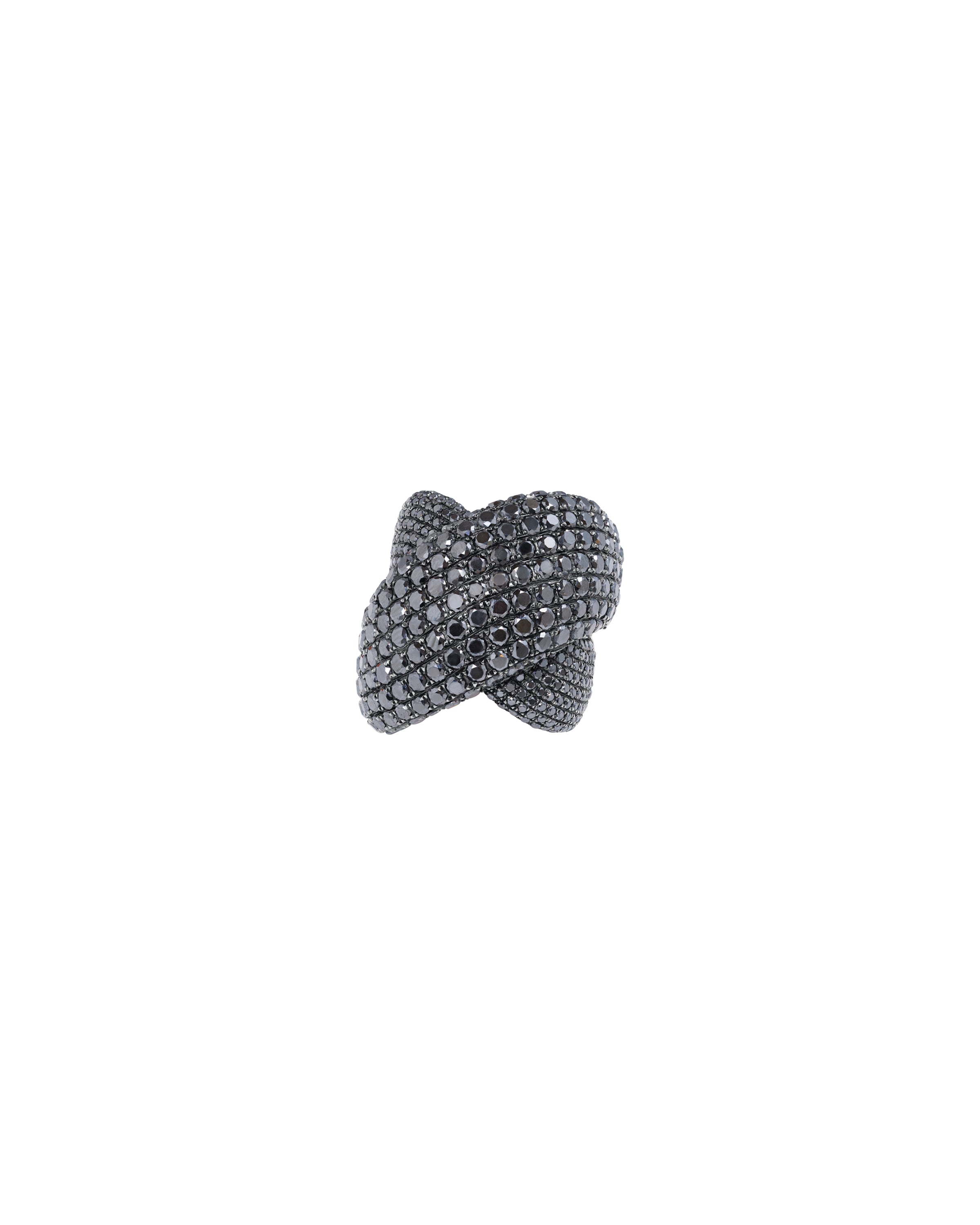 X Marks Black Diamond Ring