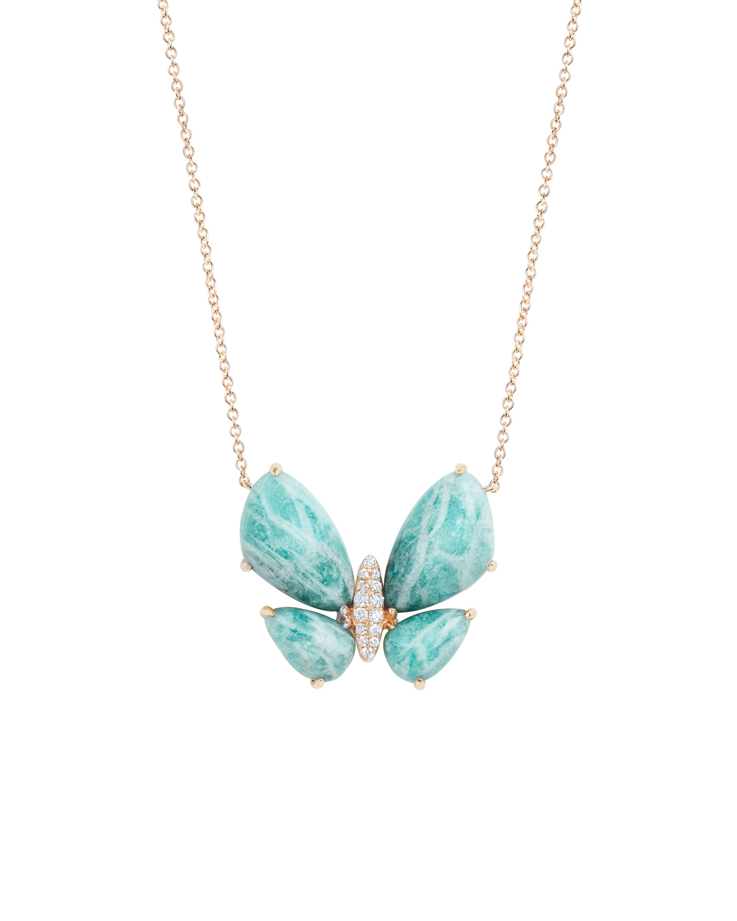 Fauna Large Butterfly Necklace in Amazonite