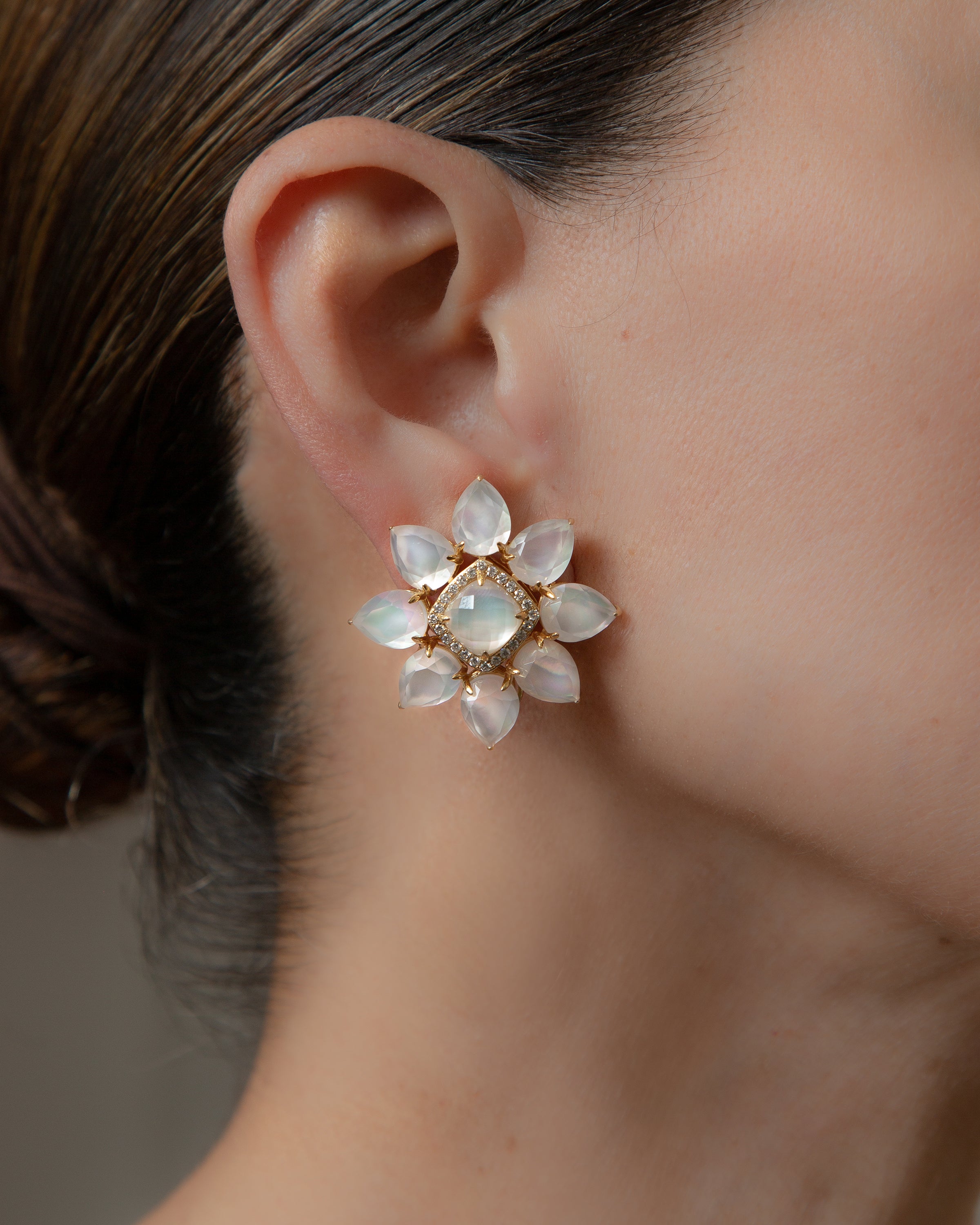 Palm Beach Collezione Modern Floral Studs