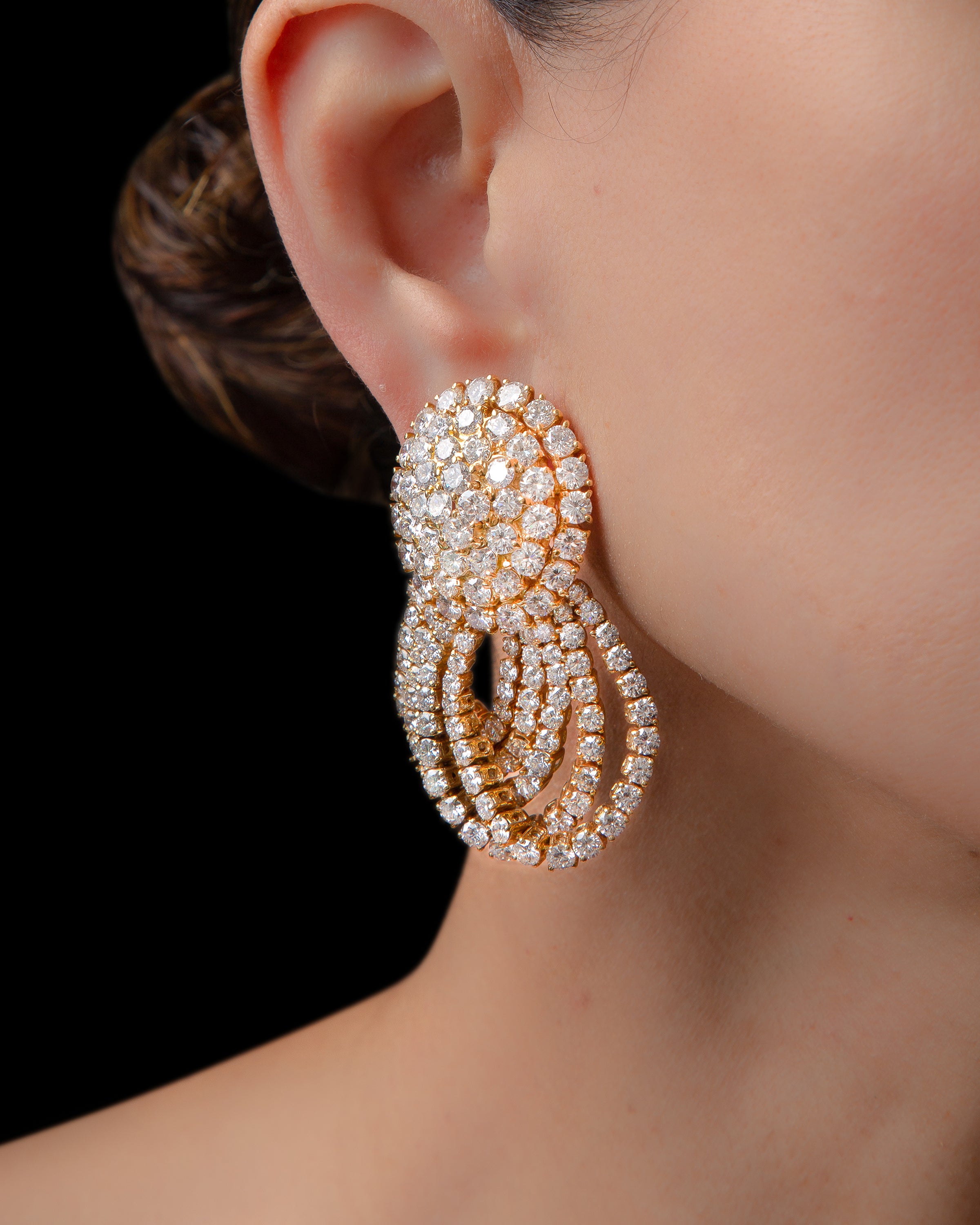 Swirling Diamond Earrings