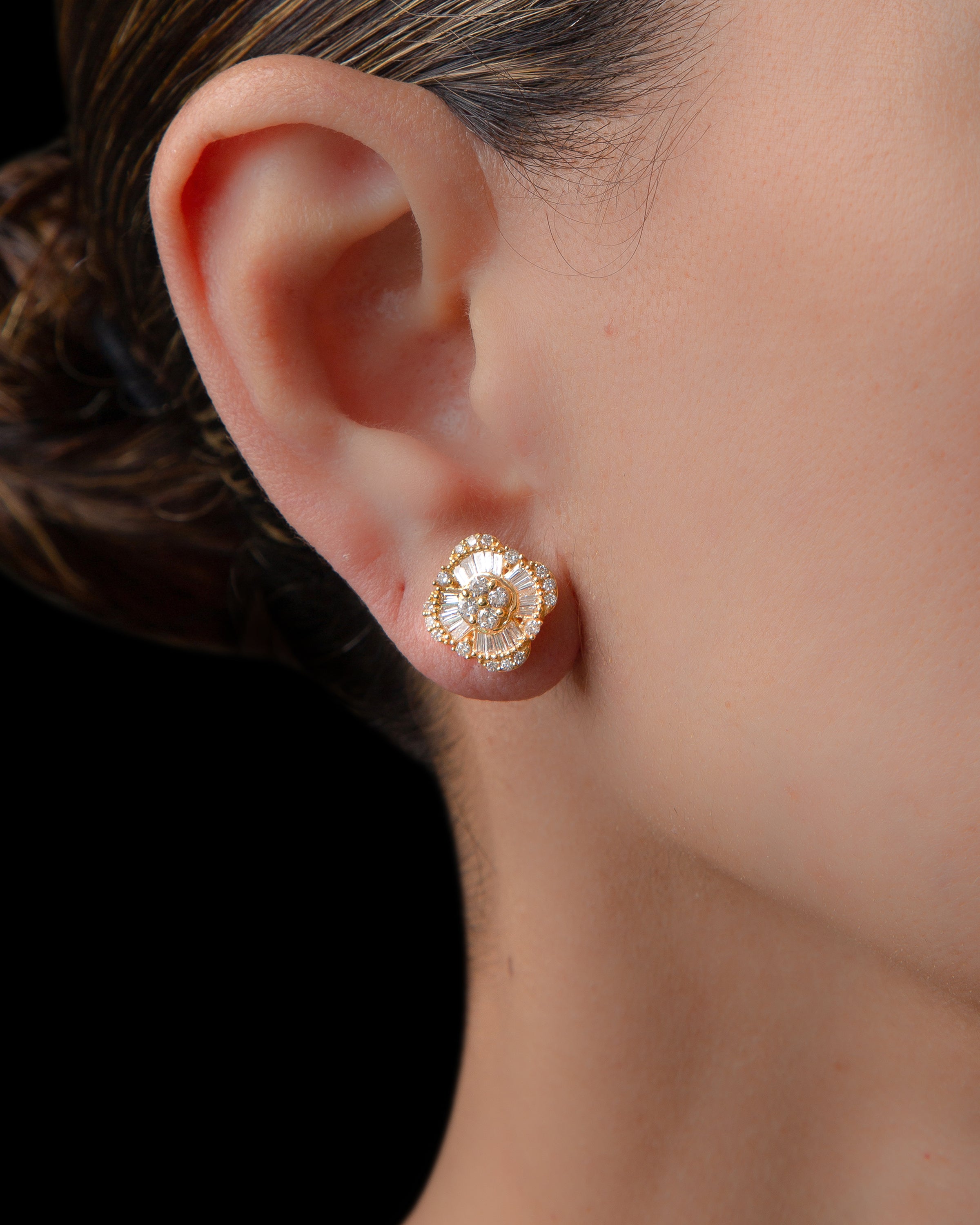 Quatrefoil Diamond Studs