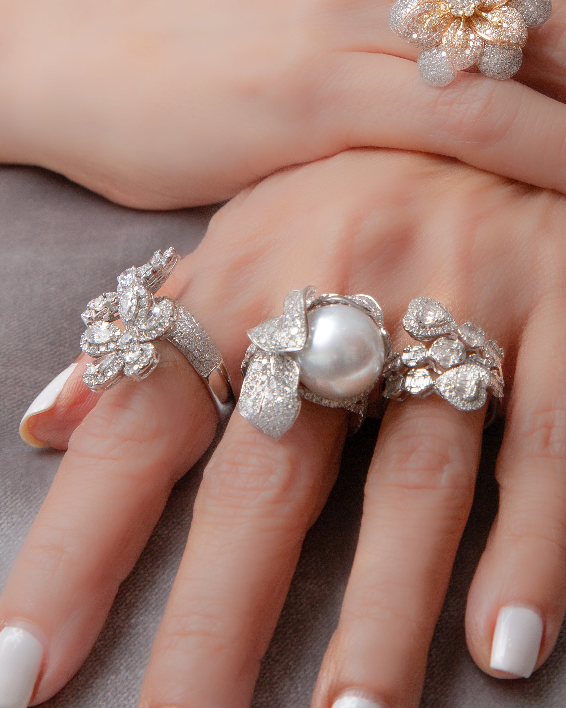 Double Floral Diamond Ring