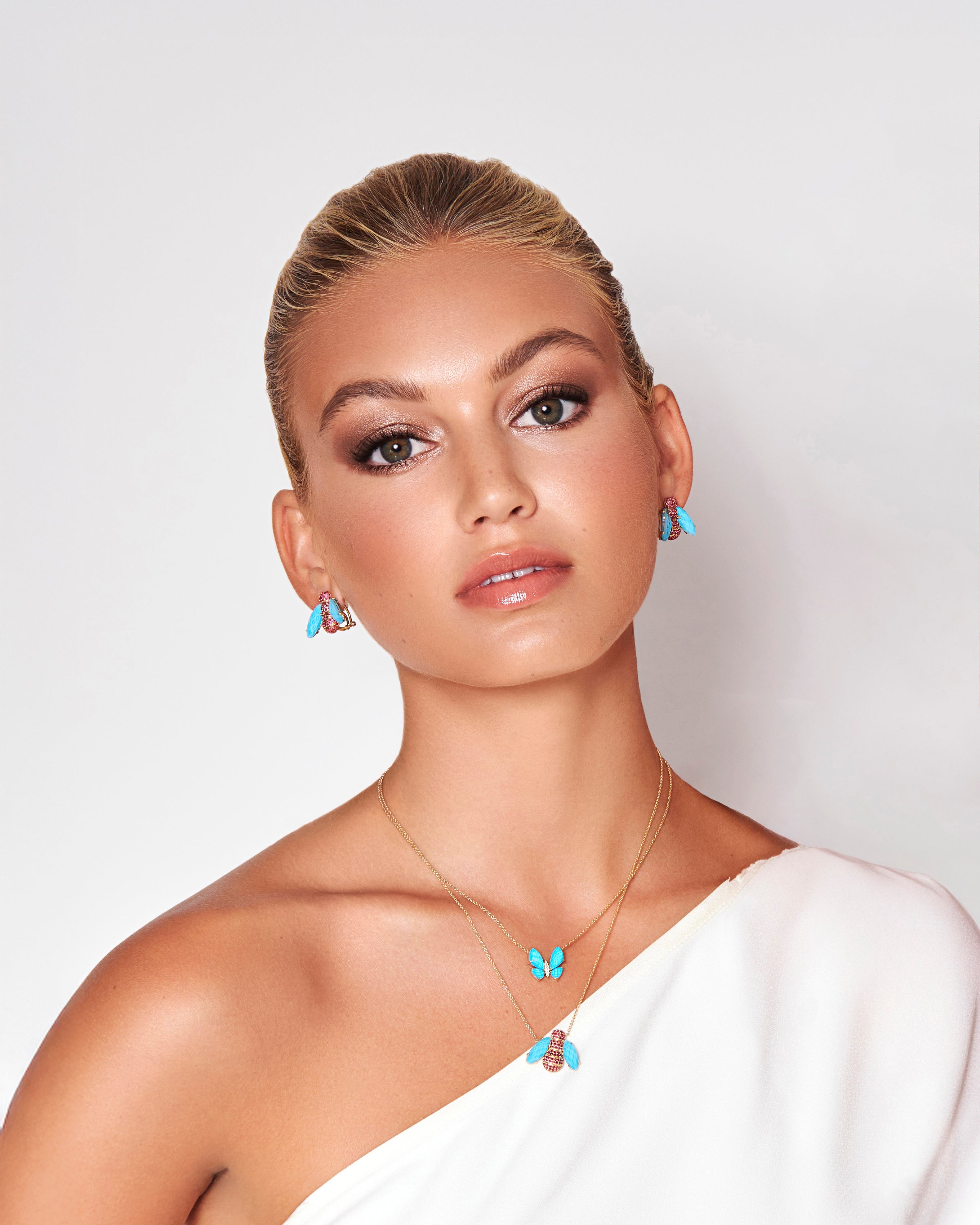 Fauna Small Butterfly Necklace in Turquoise