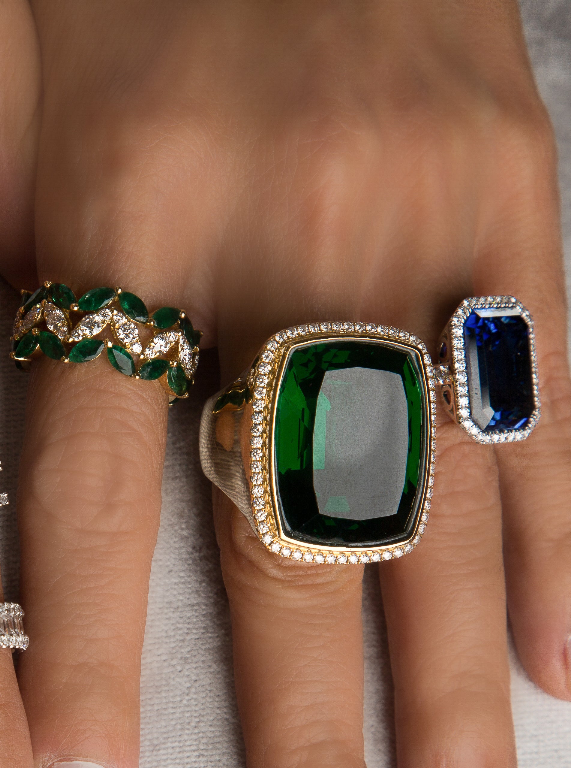 Green Topaz Statement Ring