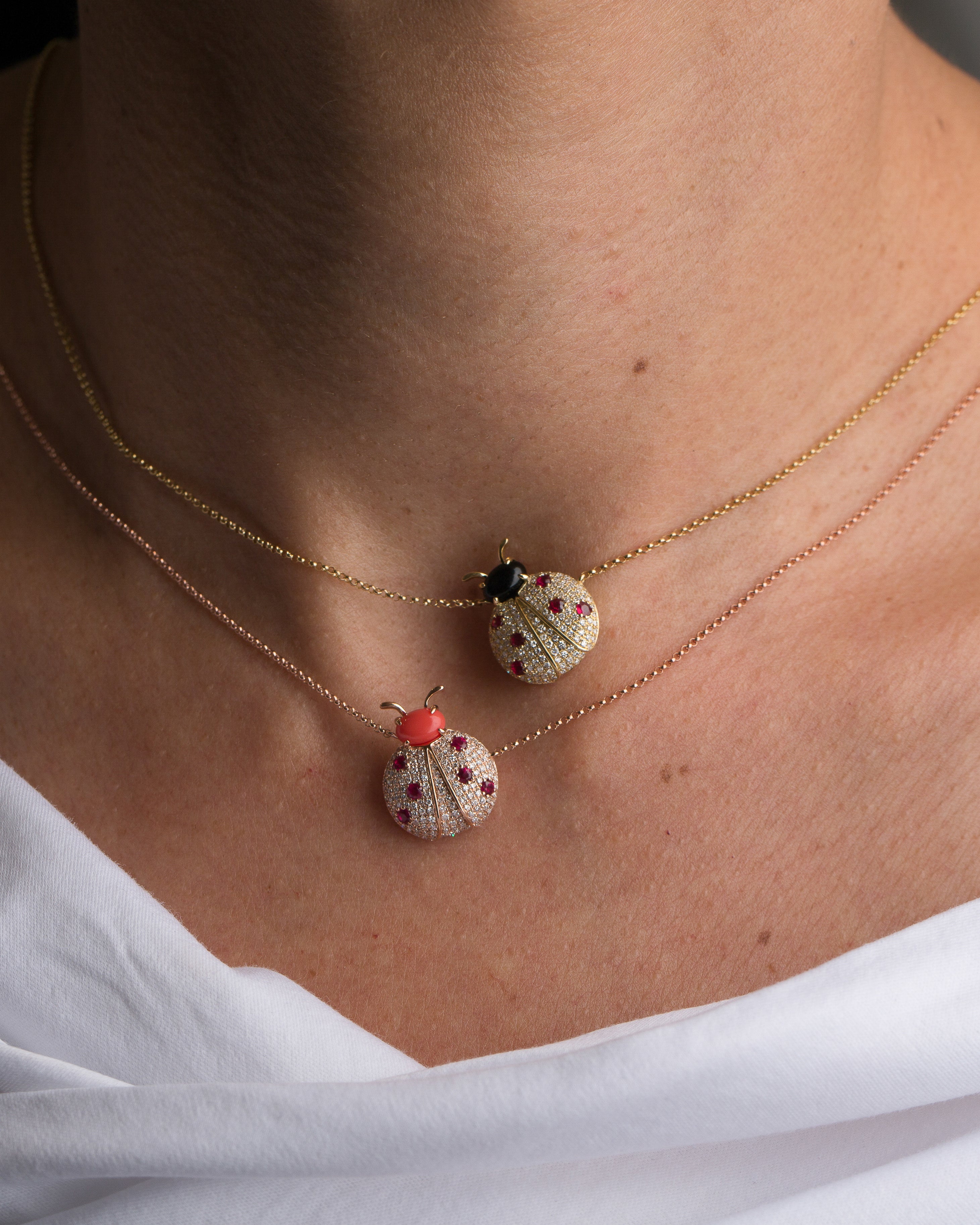 Pannalino Ladybug Necklace in Onyx